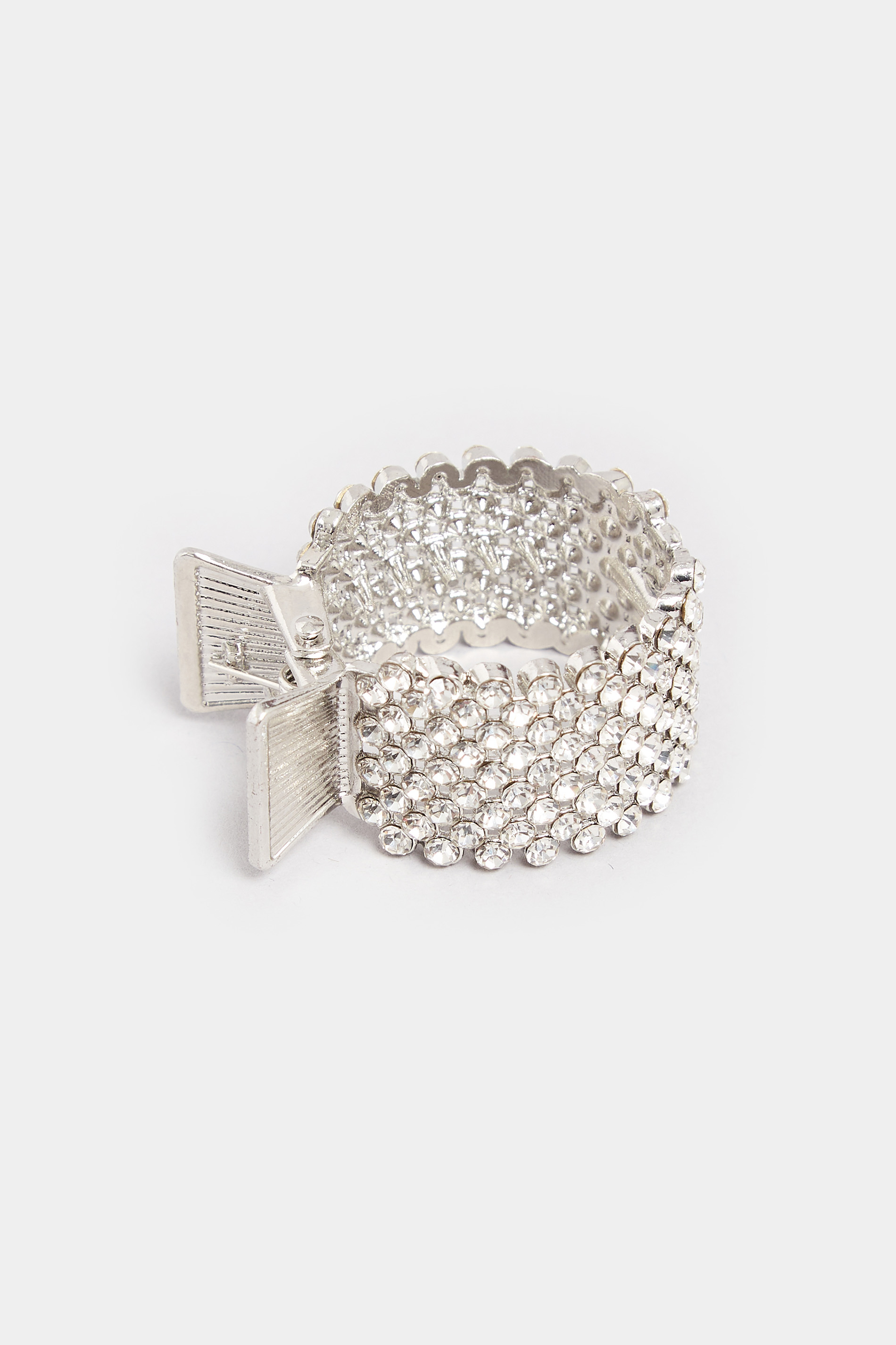 Silver Diamante Hair Cuff Clip | Yours Clothing 3