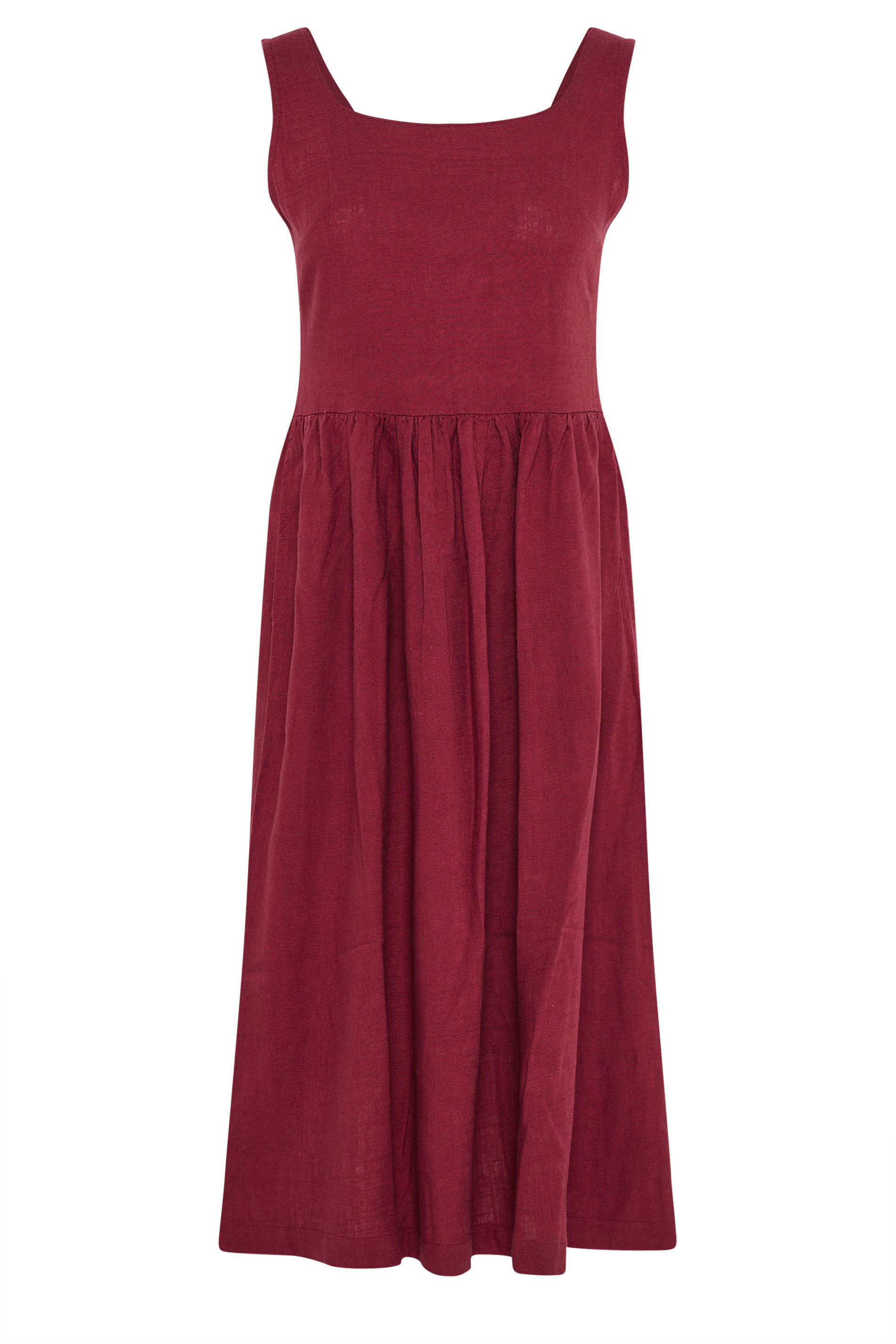 M&Co Petite Berry Purple Linen Midi Dress | M&Co 6