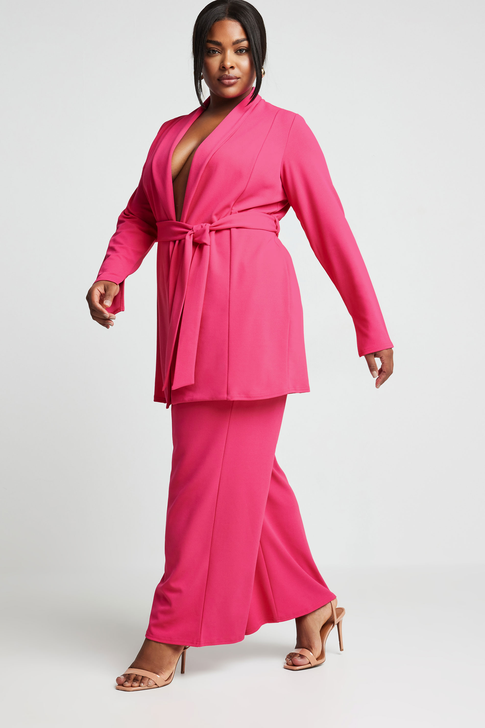 LIMITED COLLECTION Plus Size Pink Wide Leg Trousers | Yours Clothing 2