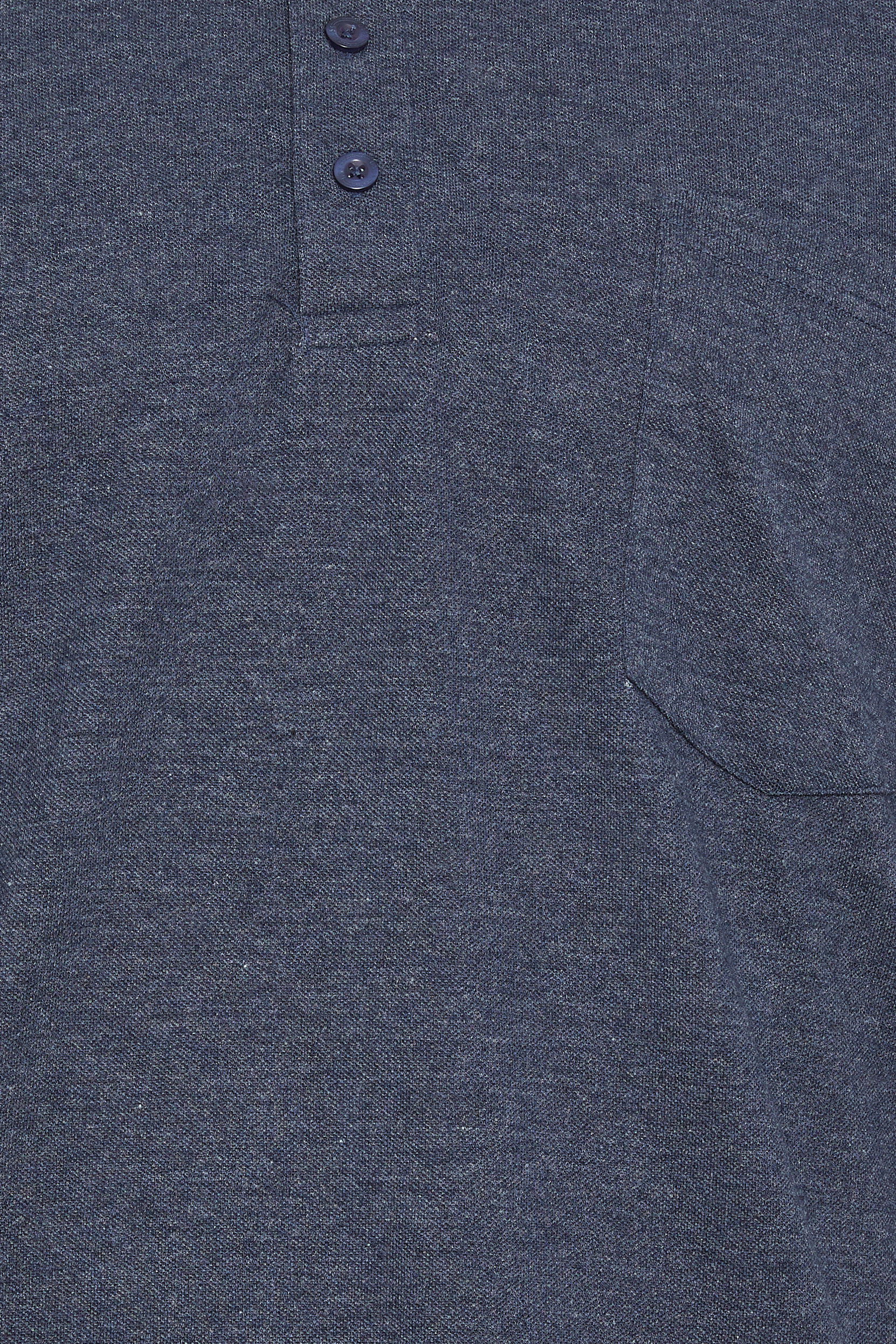 D555 Big & Tall Navy Blue Marl Pique Polo Shirt | BadRhino 4