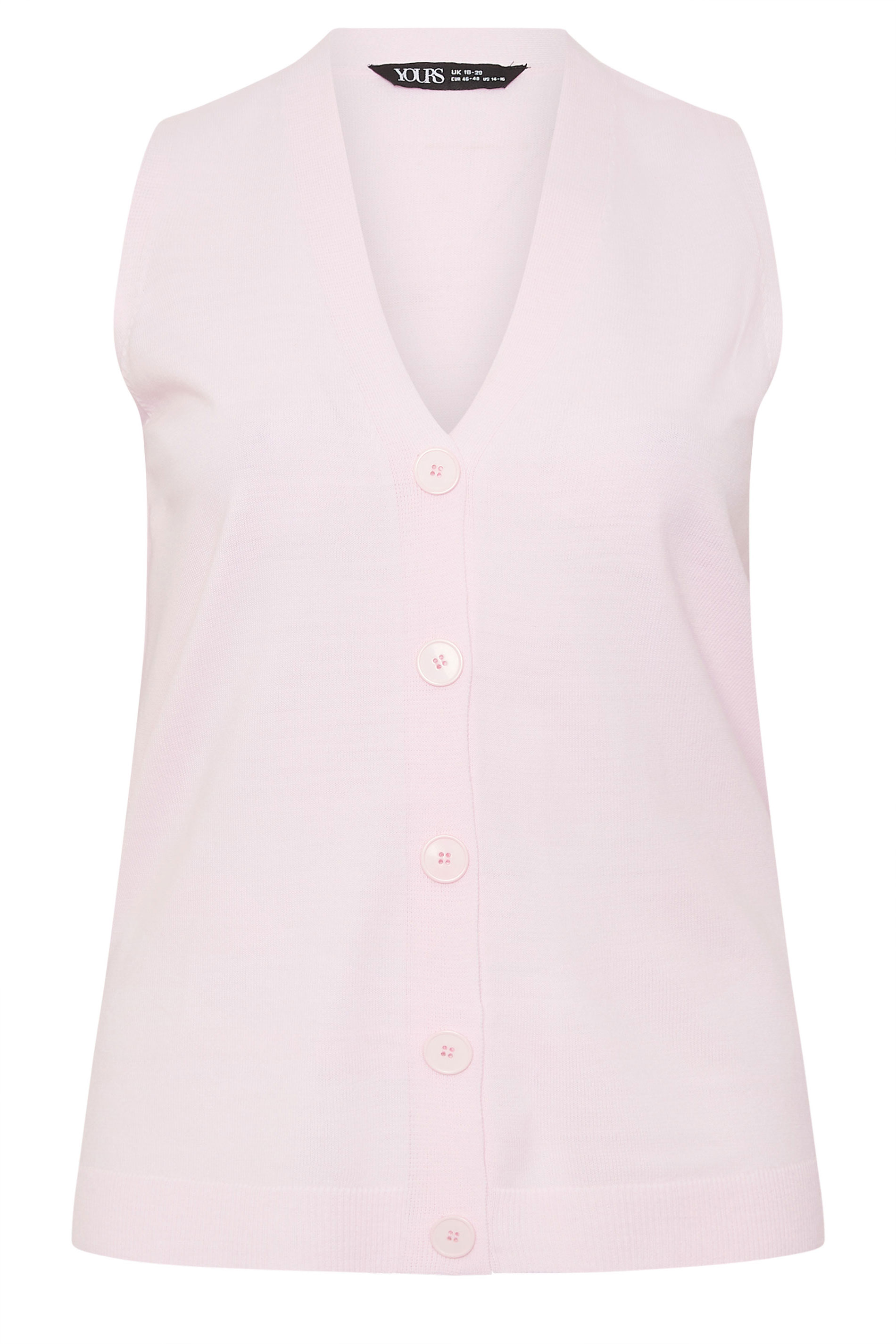 YOURS Plus Size Pink Knitted Waistcoat | Yours Clothing 5