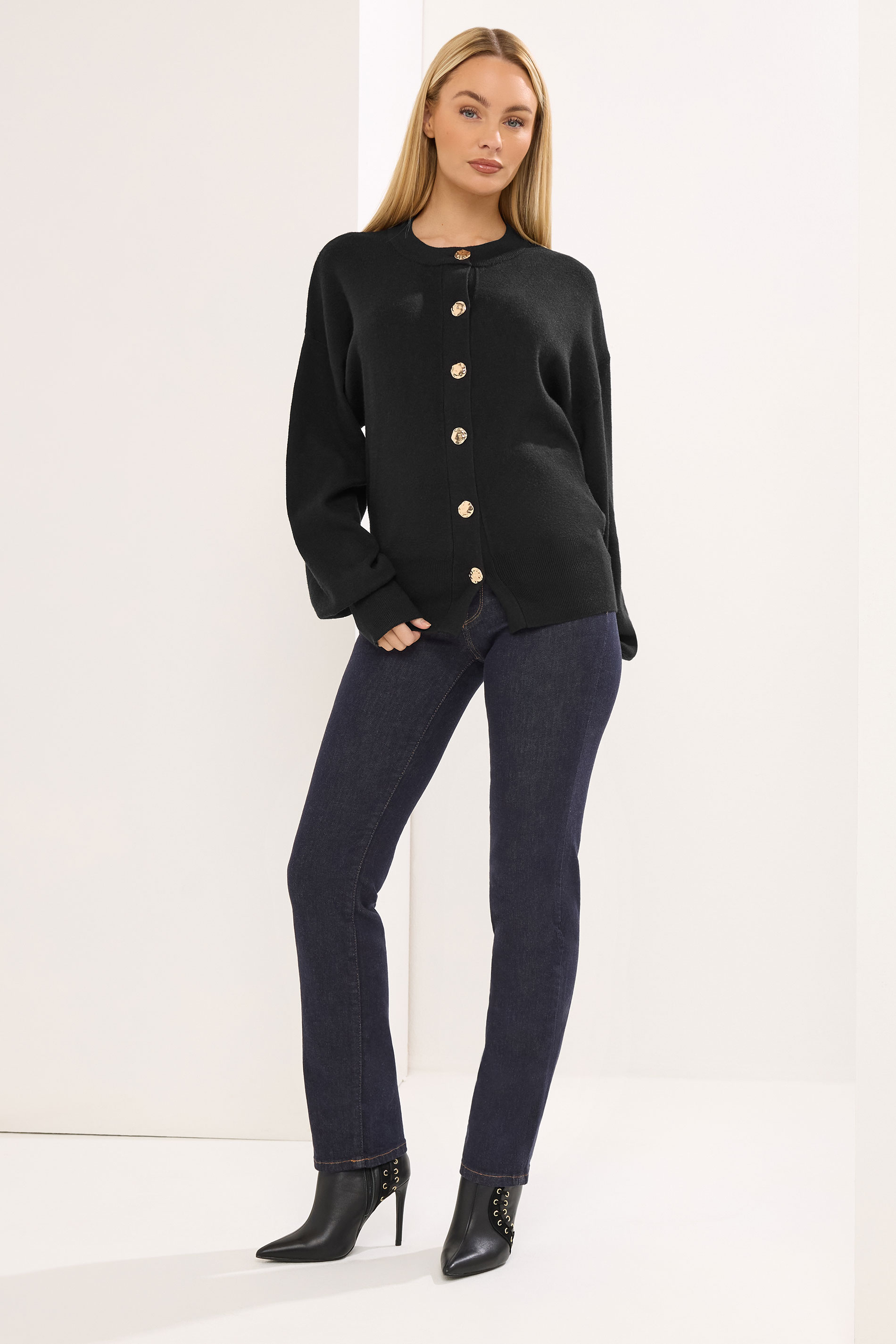 STAR Black Knitted Gold Button Cardigan | StarByJM 1