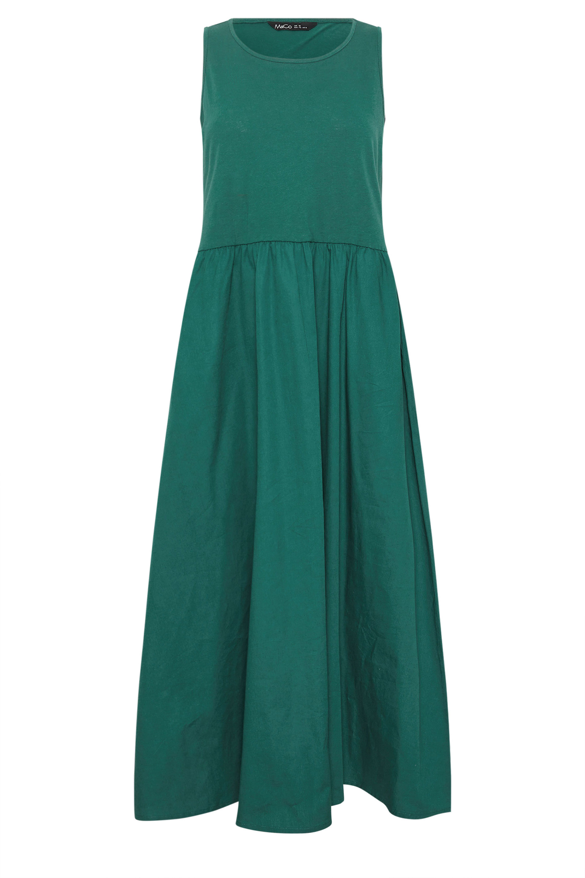 M&Co Green Sleeveless Cotton Midi Dress | M&Co 6