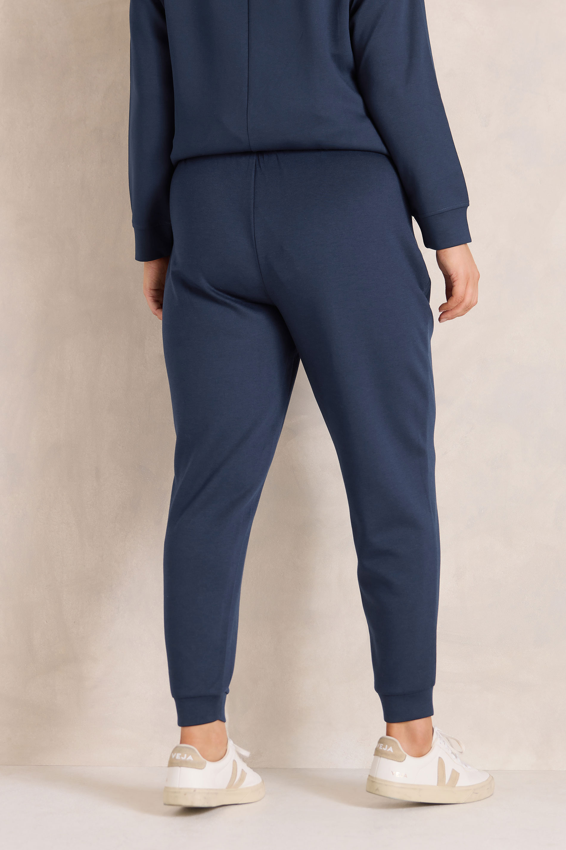 EVANS Plus Size Navy Luxe Zip Pocket Joggers | Evans 2