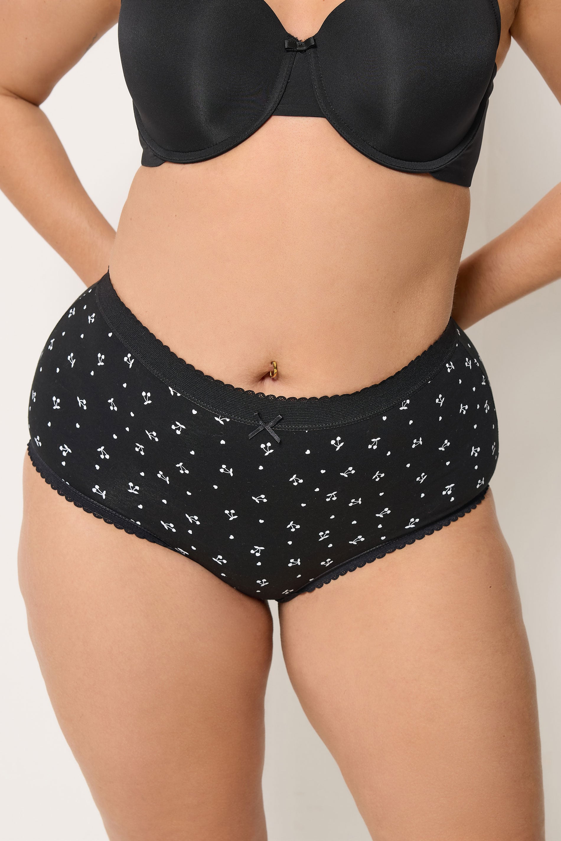 YOURSET 5 PACK Plus Size Pink & Grey Heart Full Briefs | Yours Clothing 2