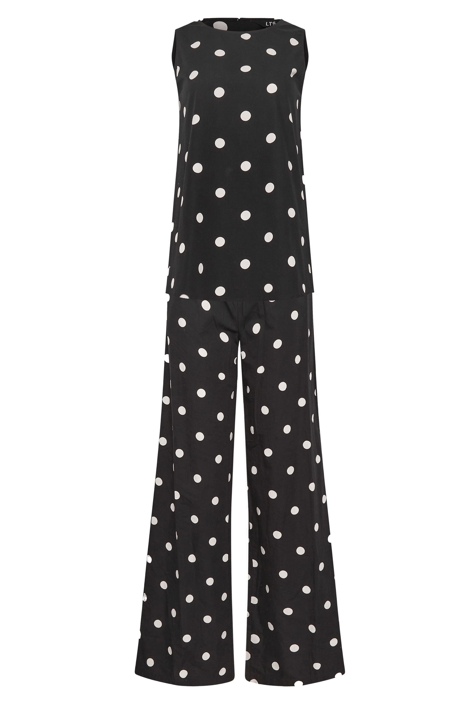 LTS Tall Women's Set Black Polka Dot Print Vest Top & Trousers | Long Tall Sally 7