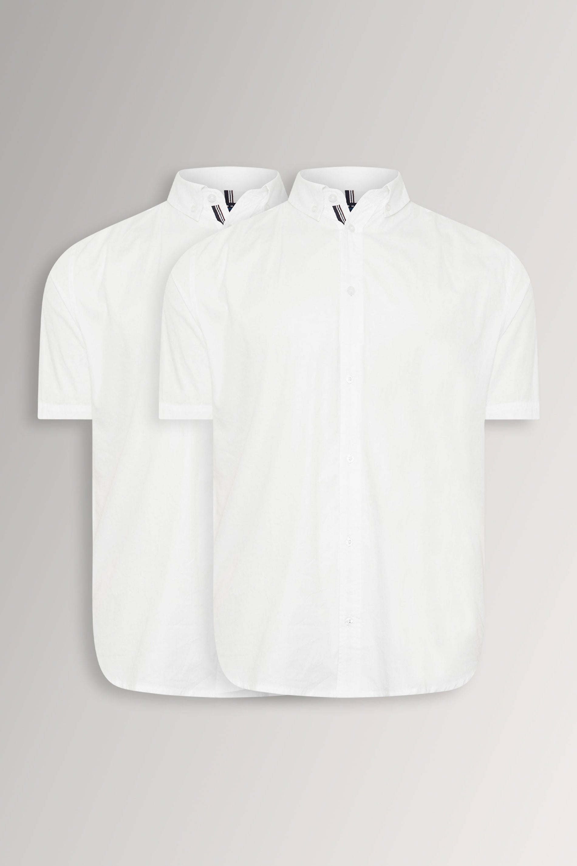 BadRhino Big & Tall 2 PACK White Short Sleeve Poplin Shirts | BadRhino 3
