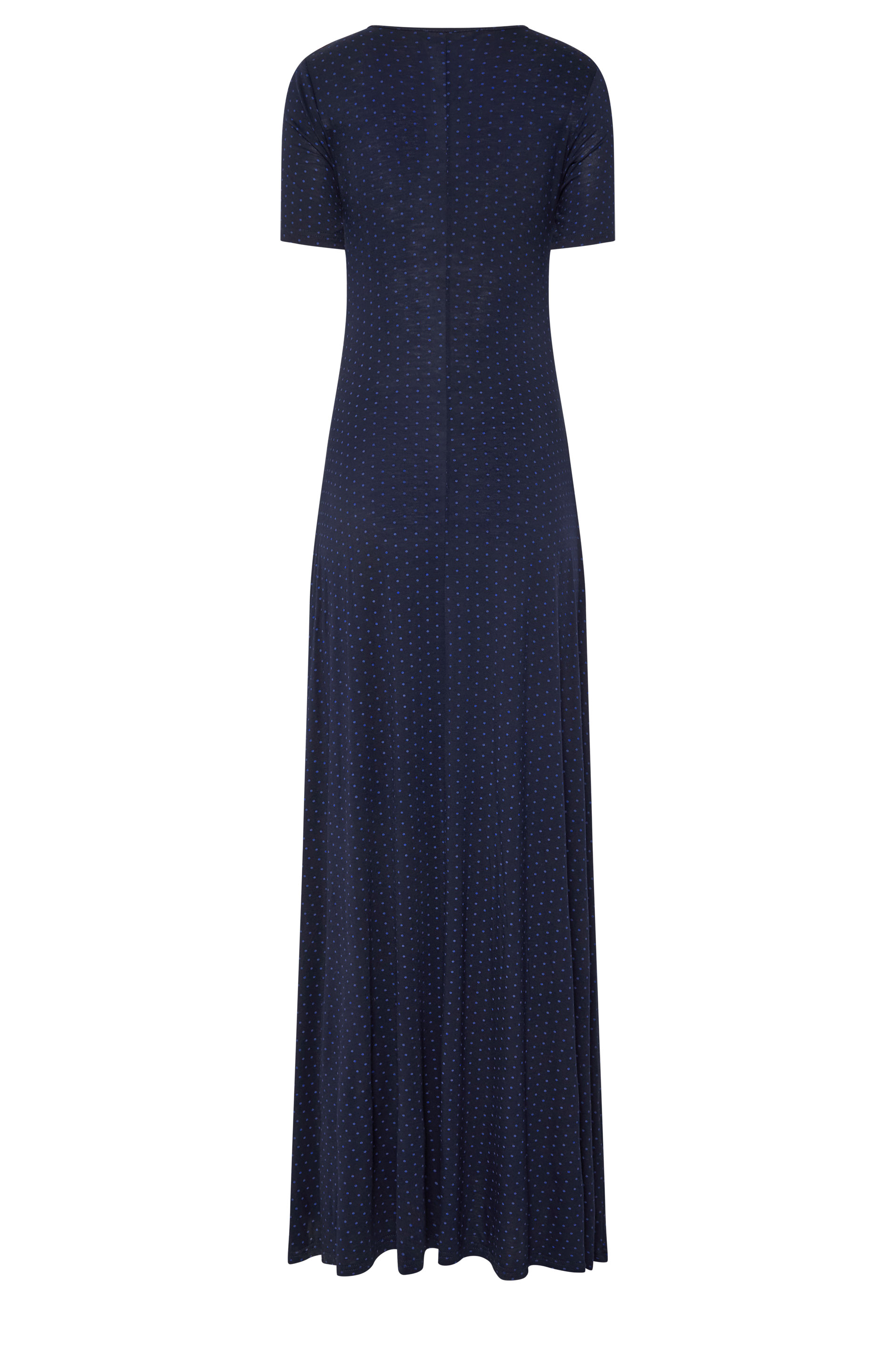 LTS Tall Women's Navy Blue Polka Dot Short Sleeve Maxi Dress | Long Tall Sally 2