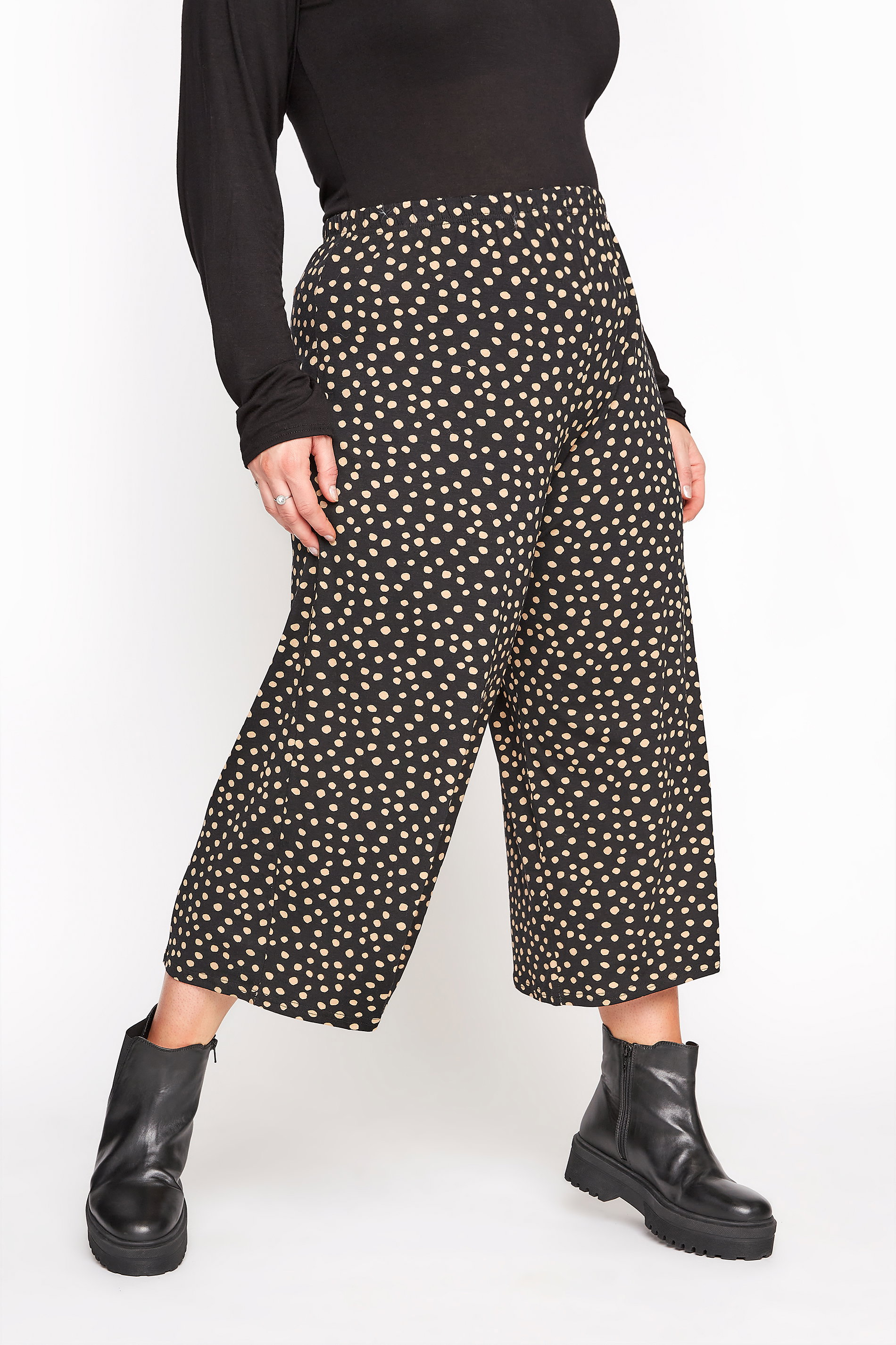 Black \u0026 Brown Polka Dot Culottes 