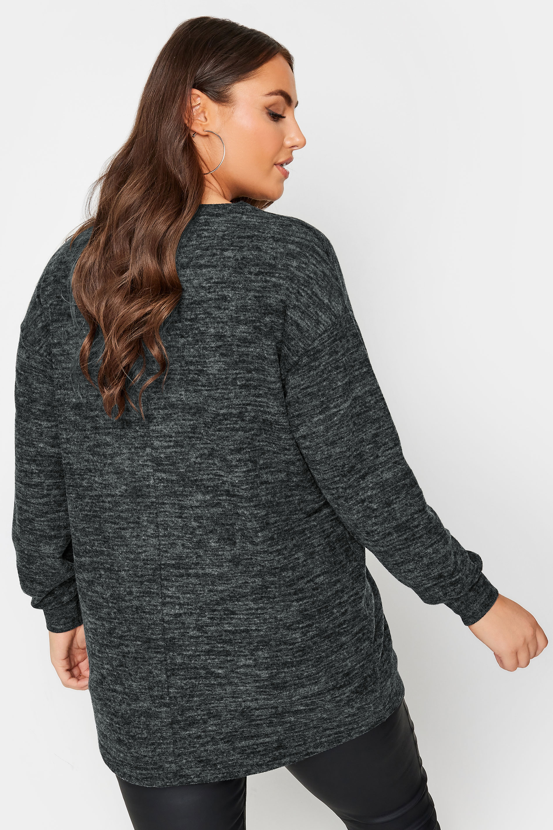 YOURS Plus Size Grey Pearl Embellished Jumper | Yours Clothing 3