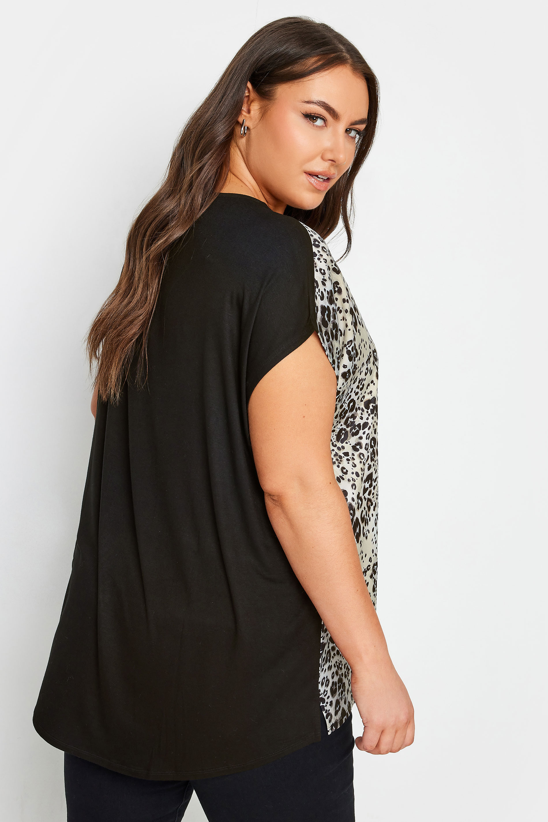 YOURS Plus Size Brown Leopard Print Front T-Shirt | Yours Clothing 3