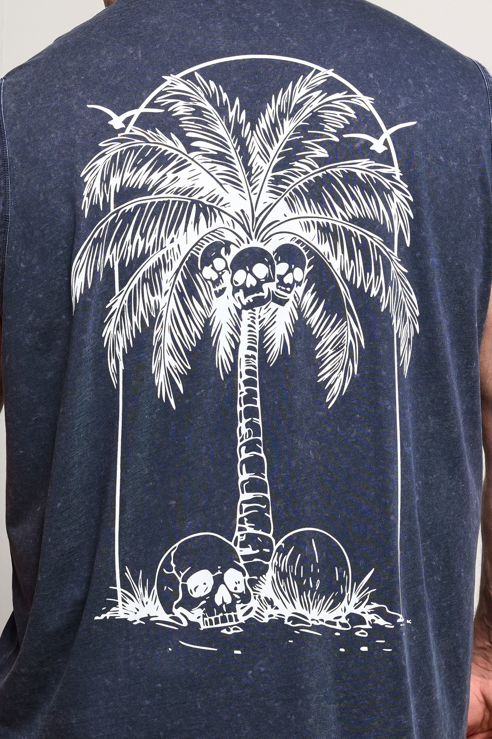 BadRhino Big & Tall Navy Blue Acid Wash Graphic Vest | BadRhino 5