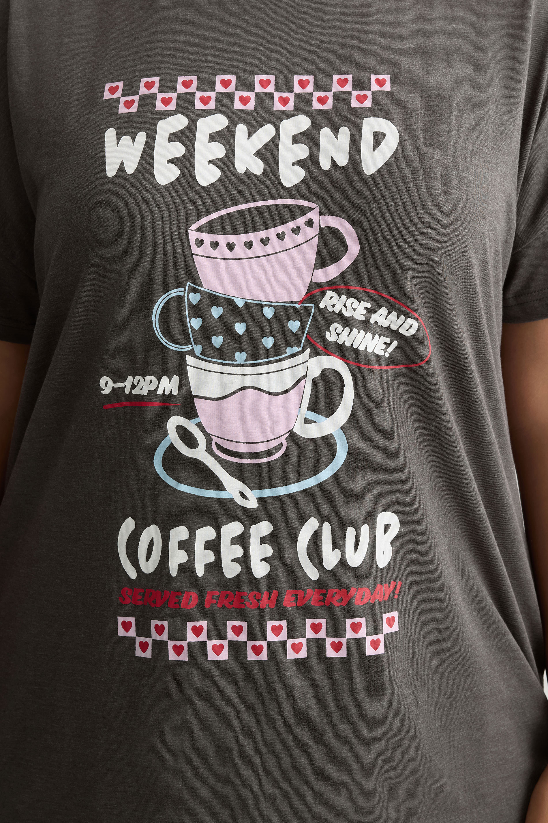 YOURS Plus Size Set Brown 'Weekend Coffee Club' Wide Leg Pyjama | Yours Clothing 4