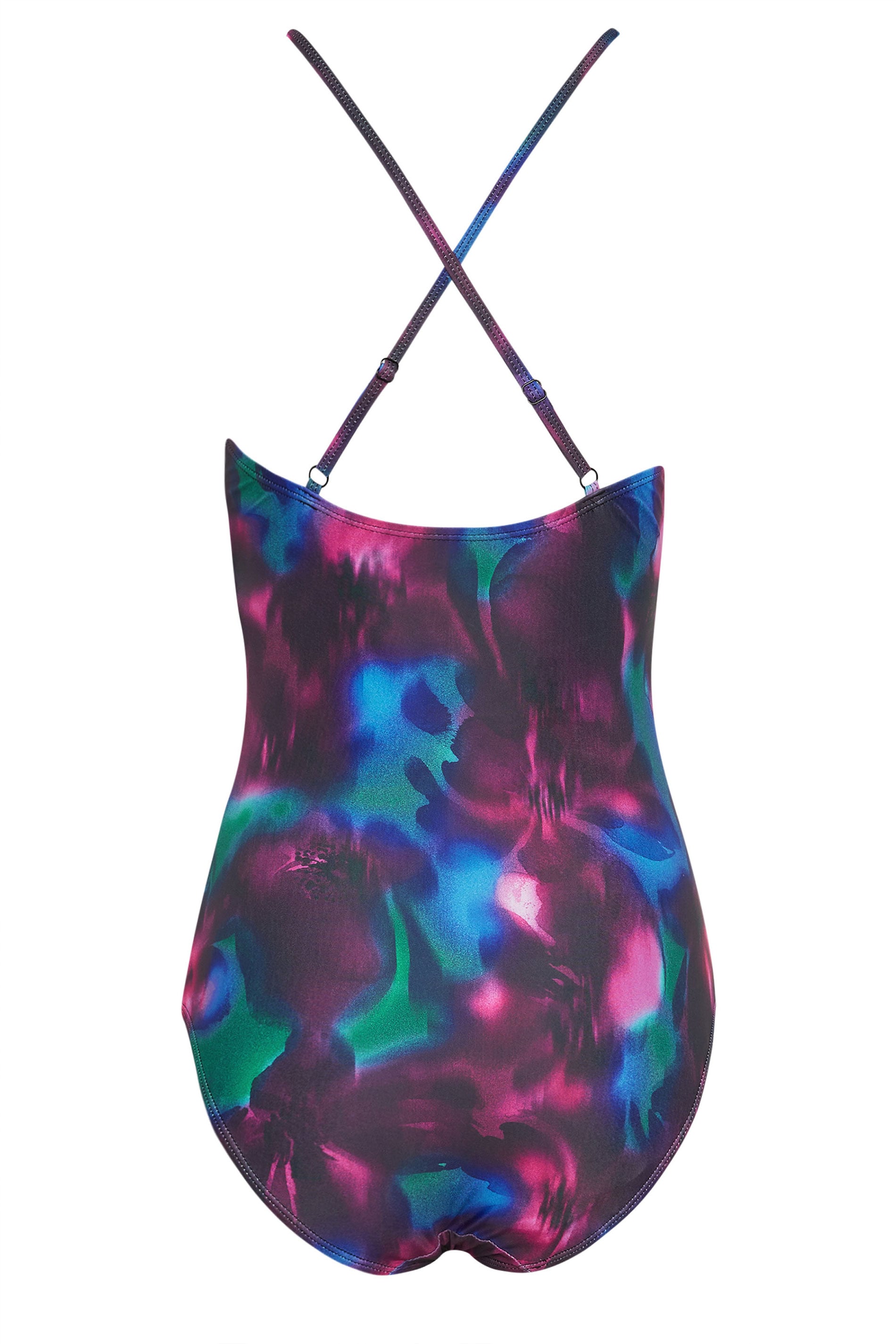 LTS Tall Women's Black Floral Cross Back Swimsuit | Long Tall Sally 6