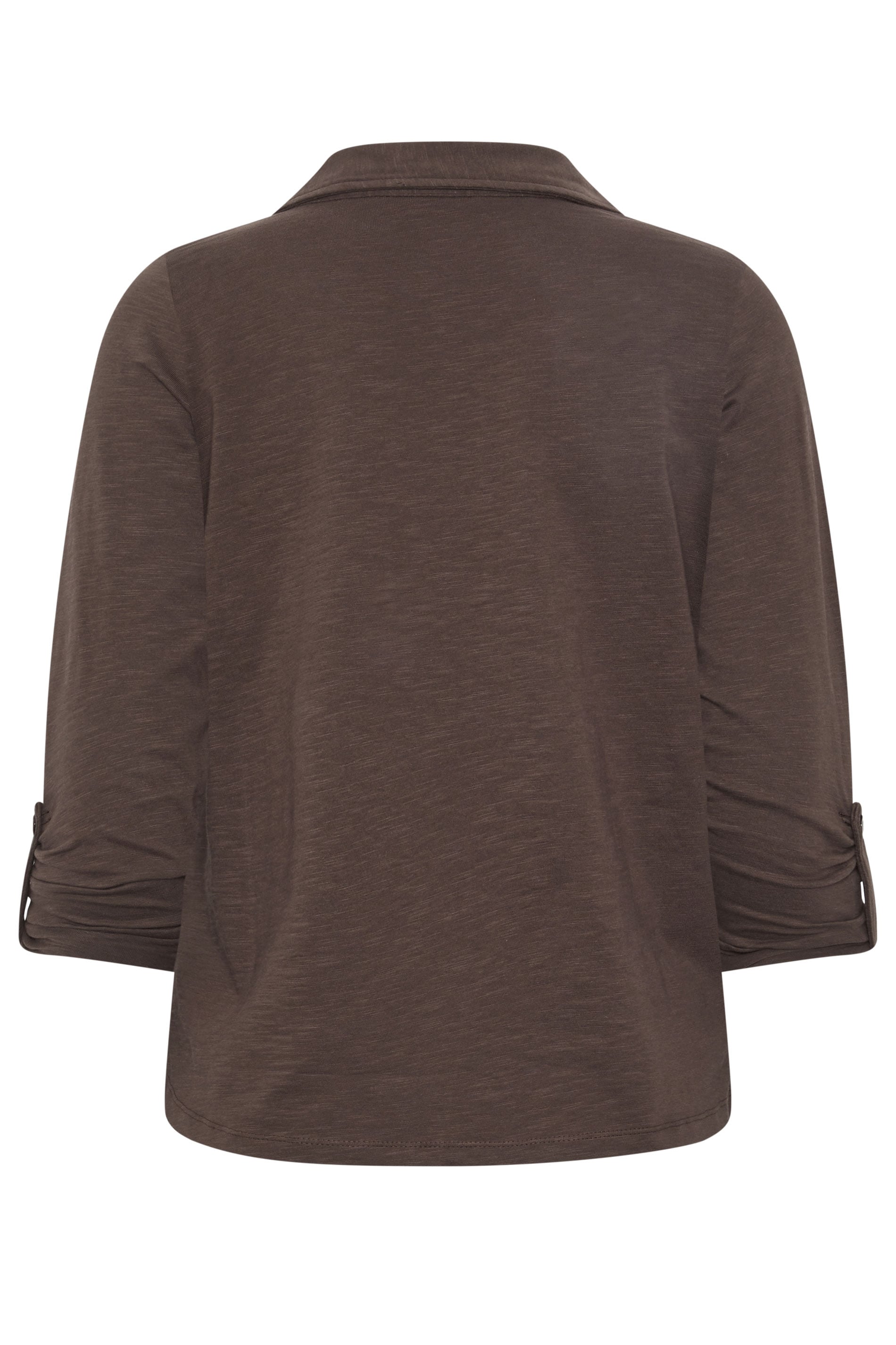 PixieGirl Petite Women's Chocolate Brown Button Cotton Shirt | PixieGirl 6