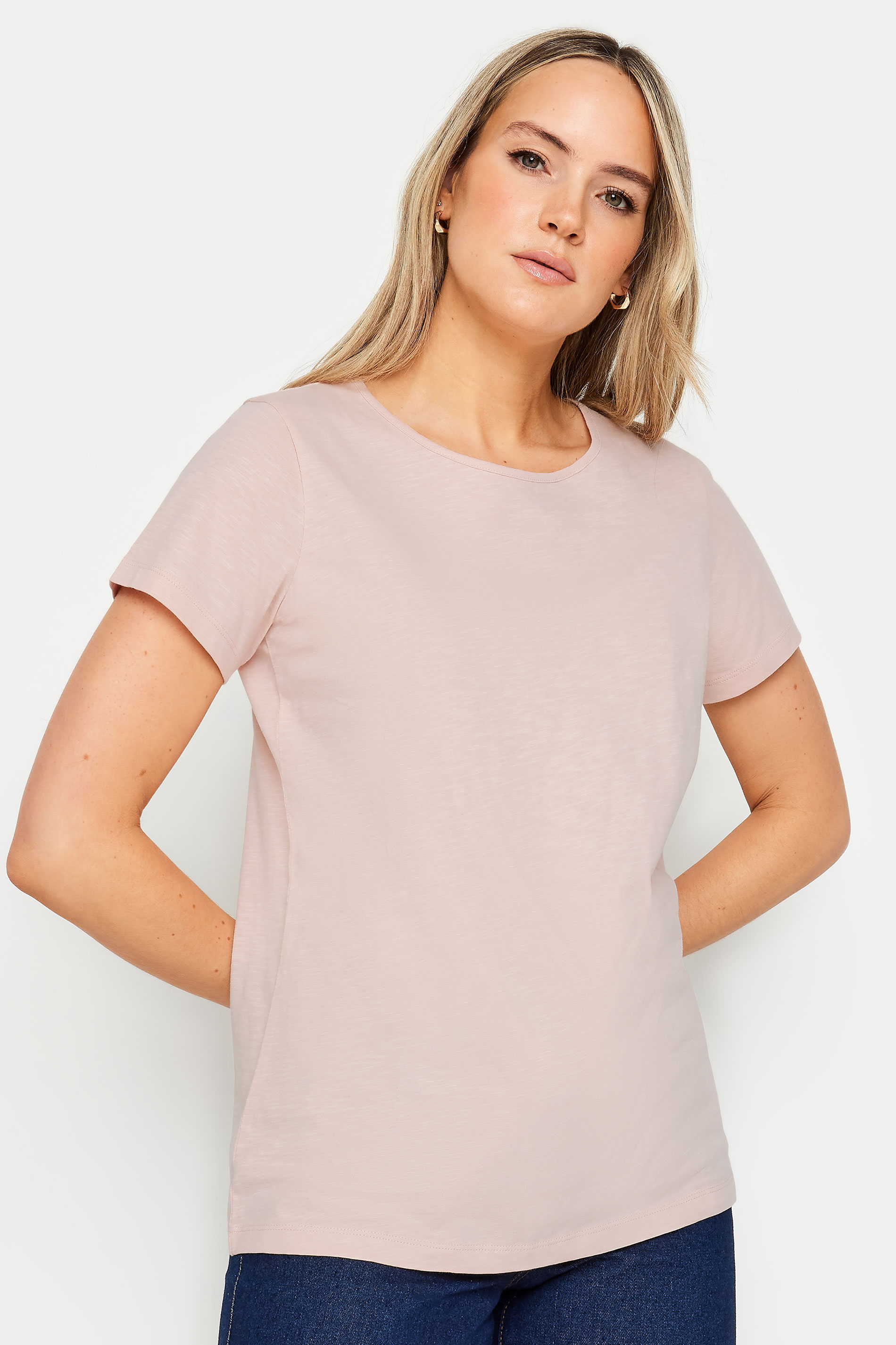 LTS Tall Womens Blush Pink Cotton T-Shirt | Long Tall Sally 1