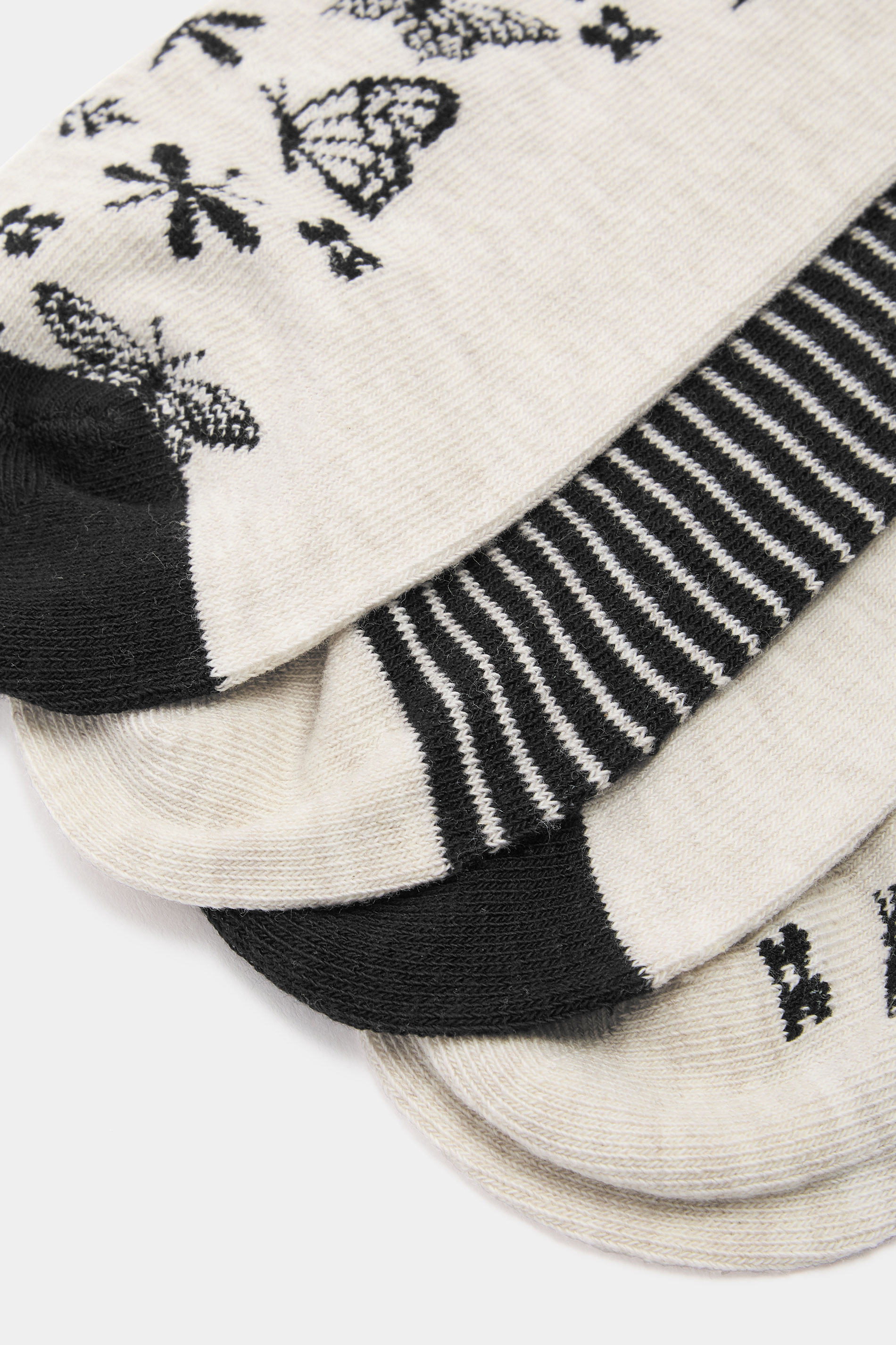 YOURSET 4 PACK Plus Size Black Butterfly Liner Socks | Yours Clothing 2