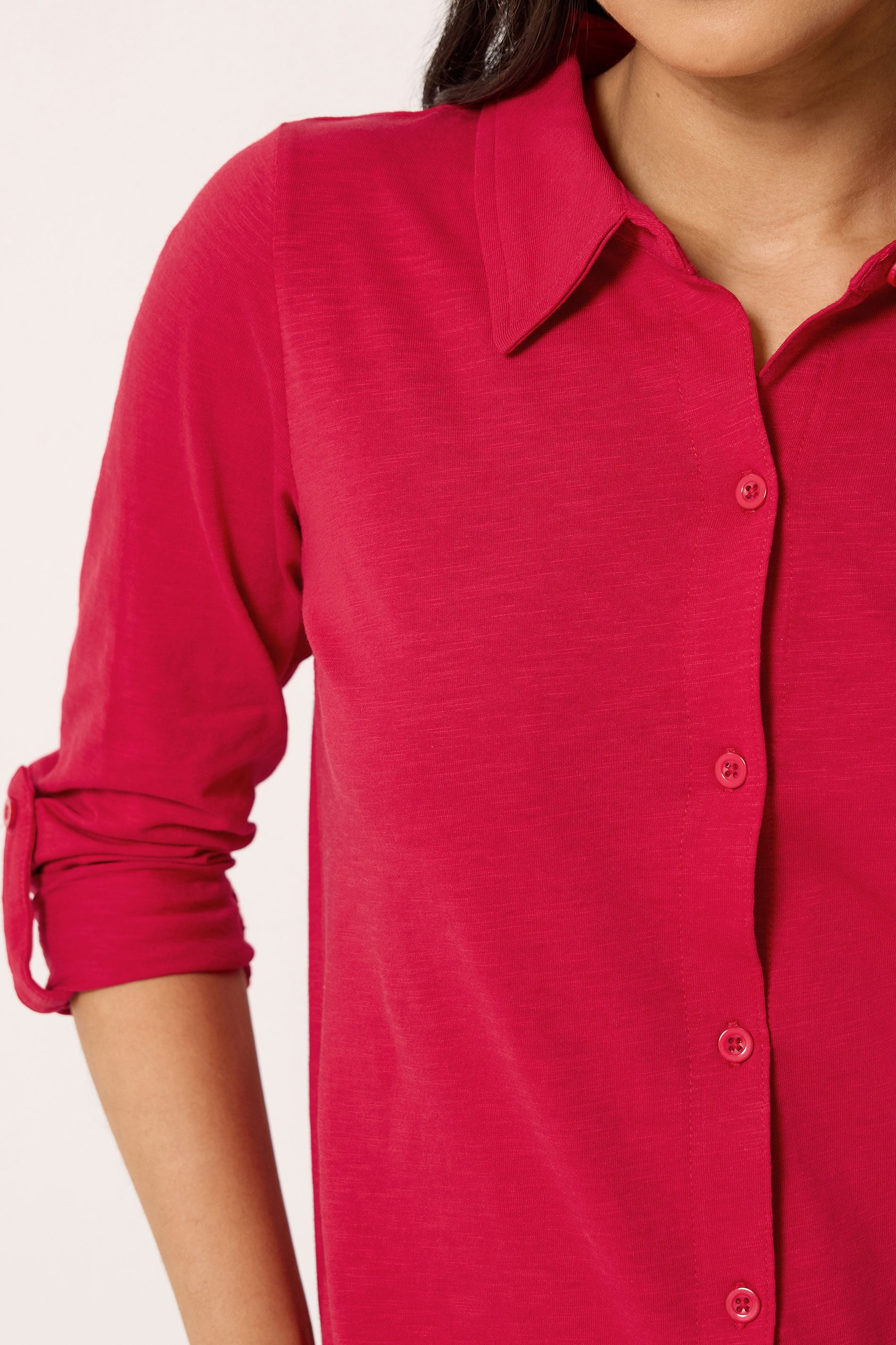 PixieGirl Petite Women's Red Button Cotton Shirt | PixieGirl 4
