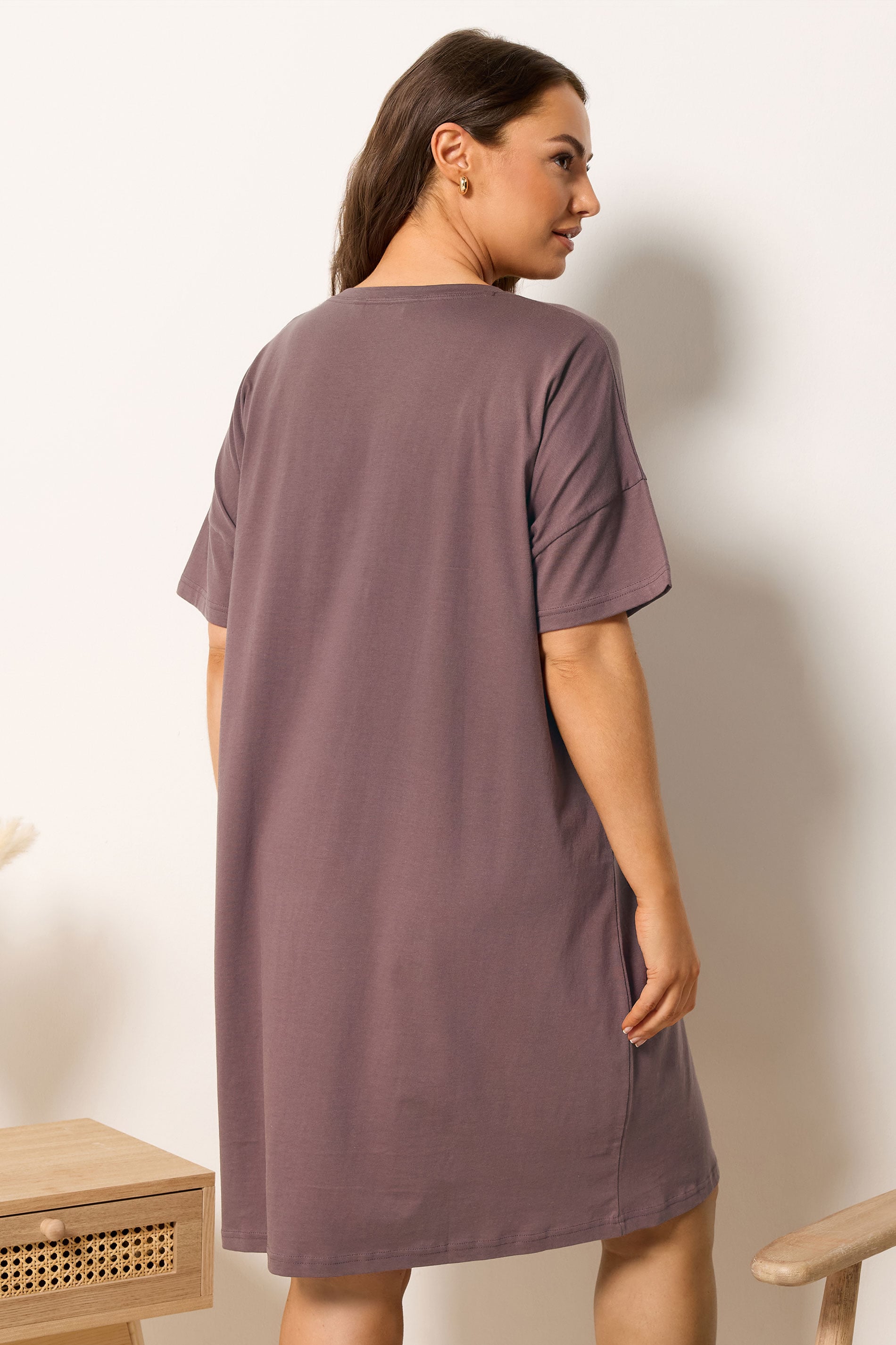 YOURS Plus Size Chocolate Brown 'Beary Sleepy'  Sleep Tee Nightdress | Yours Clothing 2