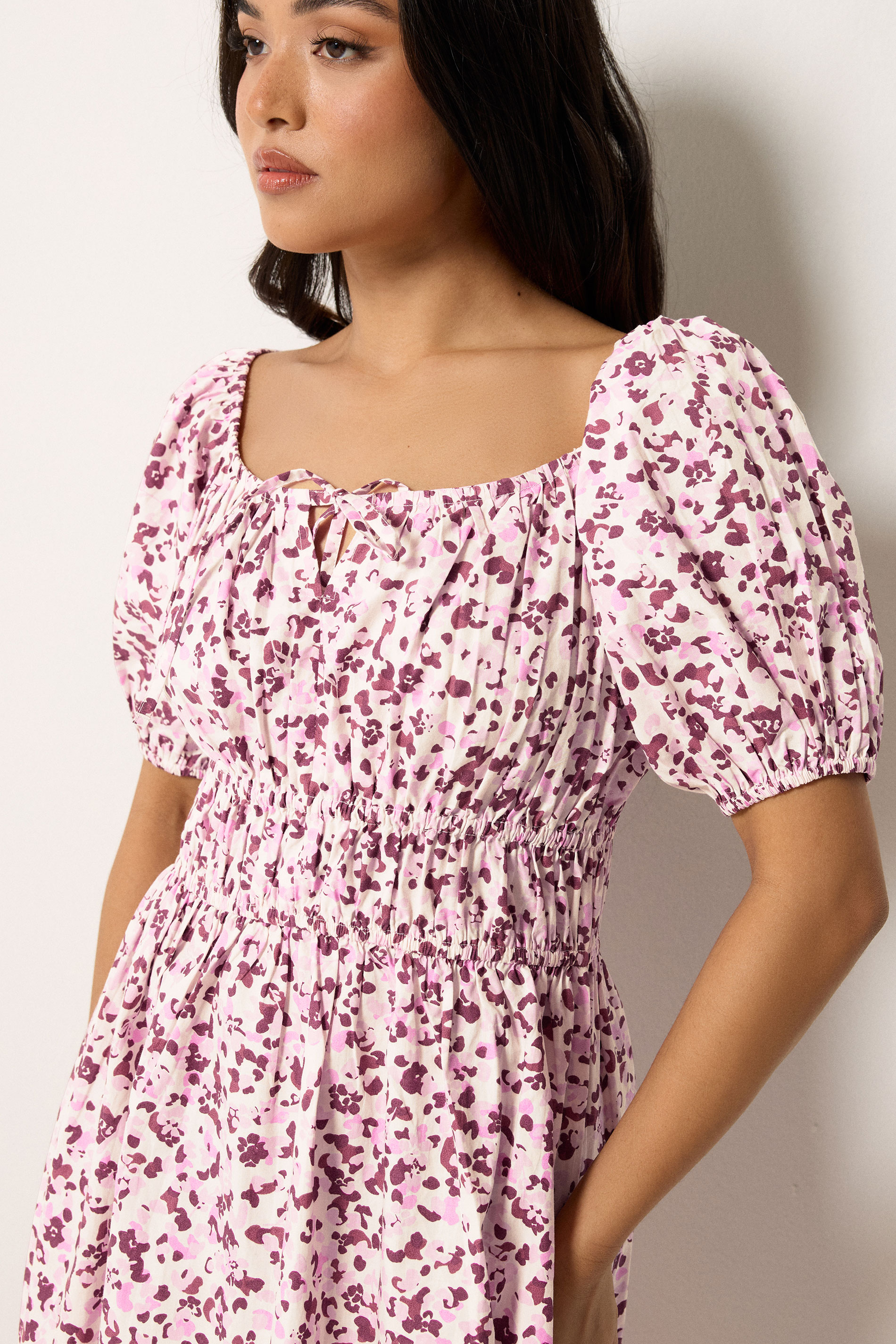 PixieGirl Petite Women's Pink Animal Print Midi Dress | PixieGirl 4