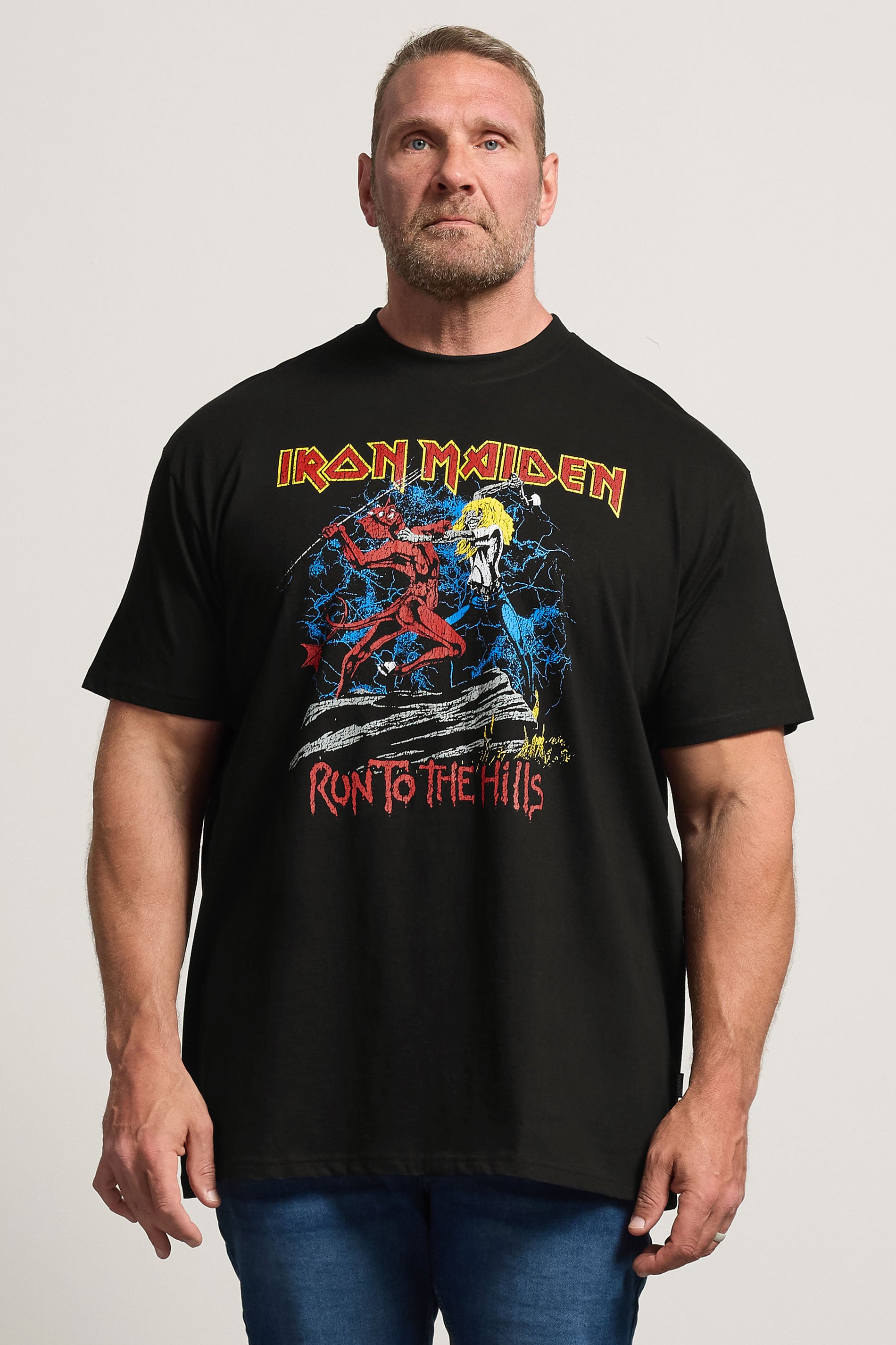 BadRhino Big & Tall Black Extra Long Iron Maiden Graphic T-Shirt | BadRhino 3