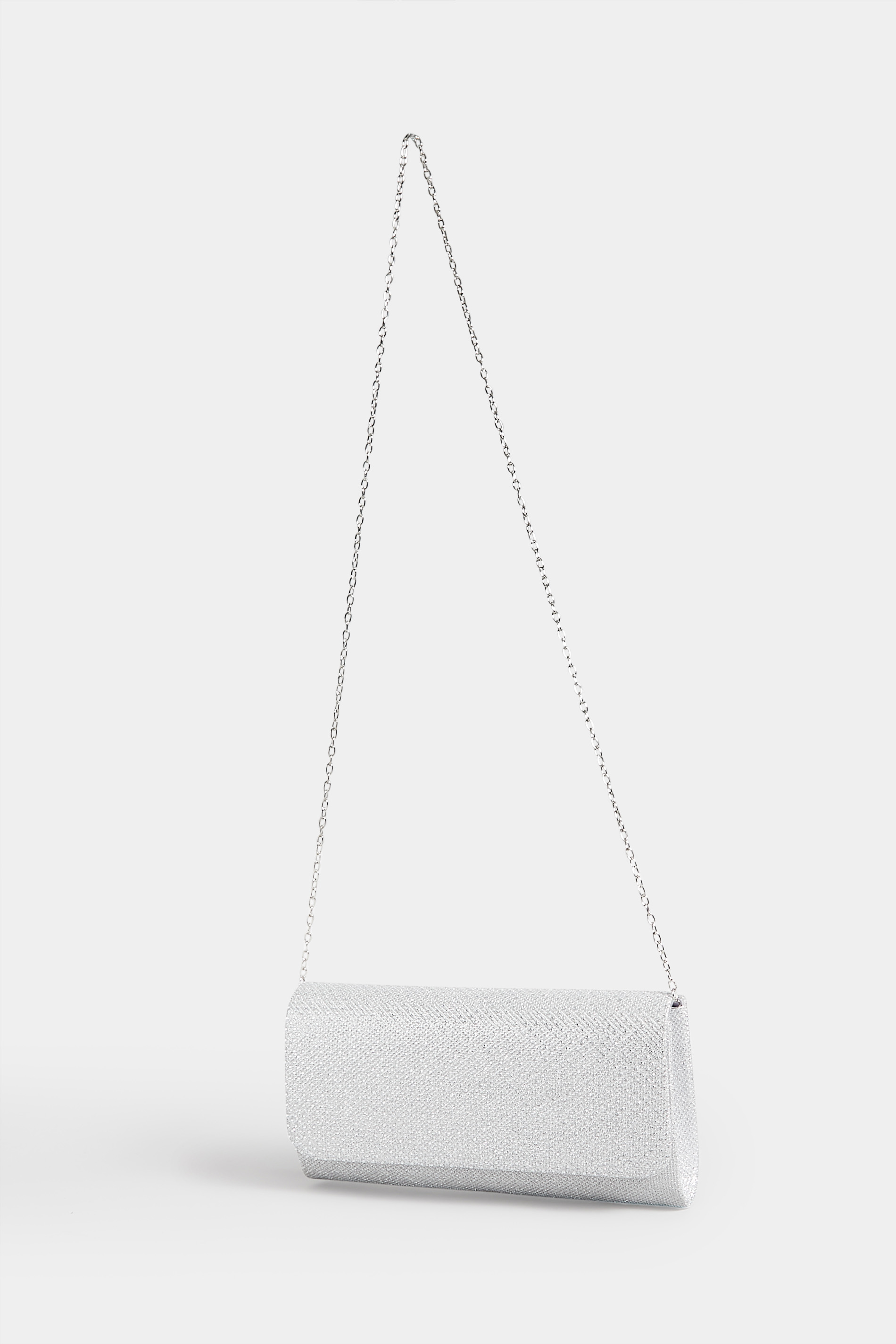 Silver Diamante Clutch Bag | Yours Clothing 3