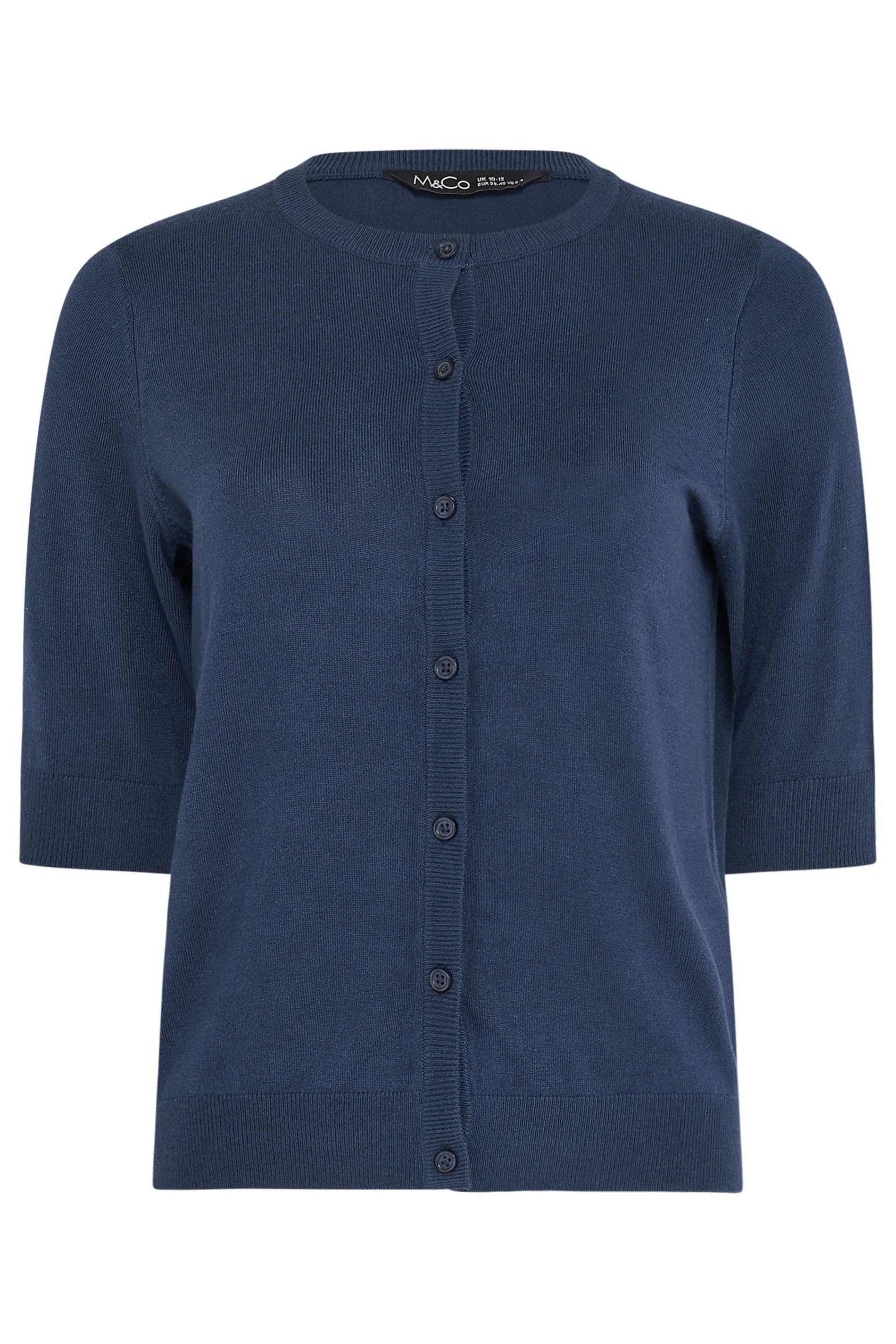 M&Co Navy Blue Button Through Short Sleeve Cardigan | M&Co 5