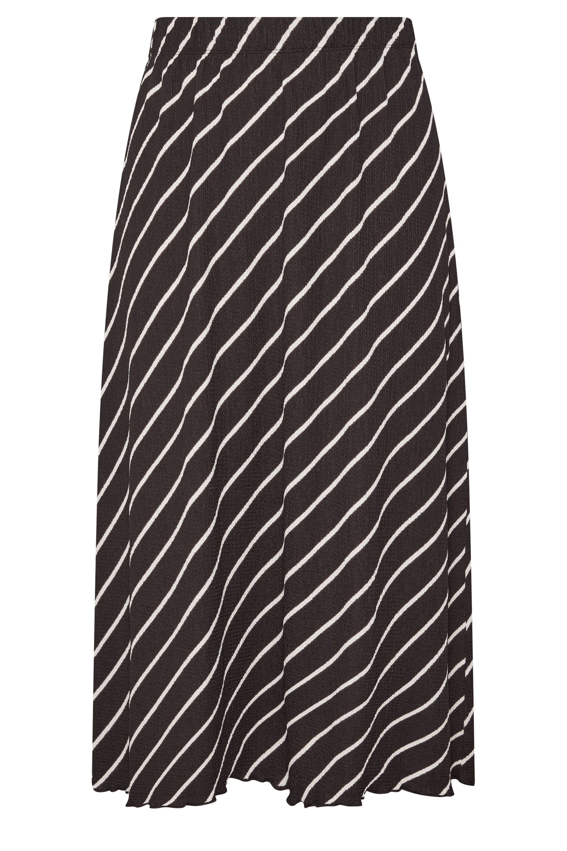 YOURS Plus Size Chocolate Brown Stripe Maxi Skirt | Yours Clothing 6