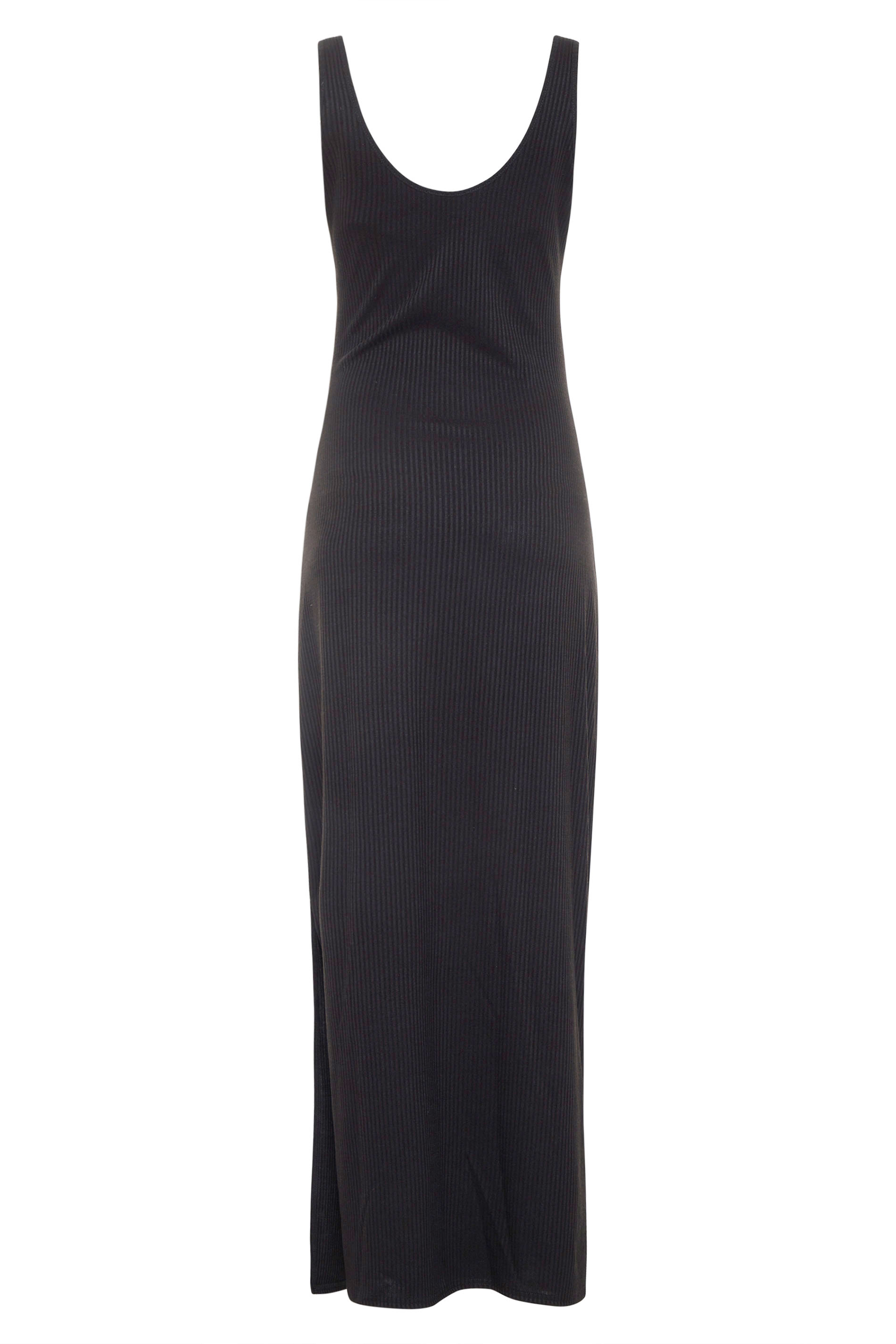 Lts Maternity Black Ribbed Tube Maxi Dress Long Tall Sally 