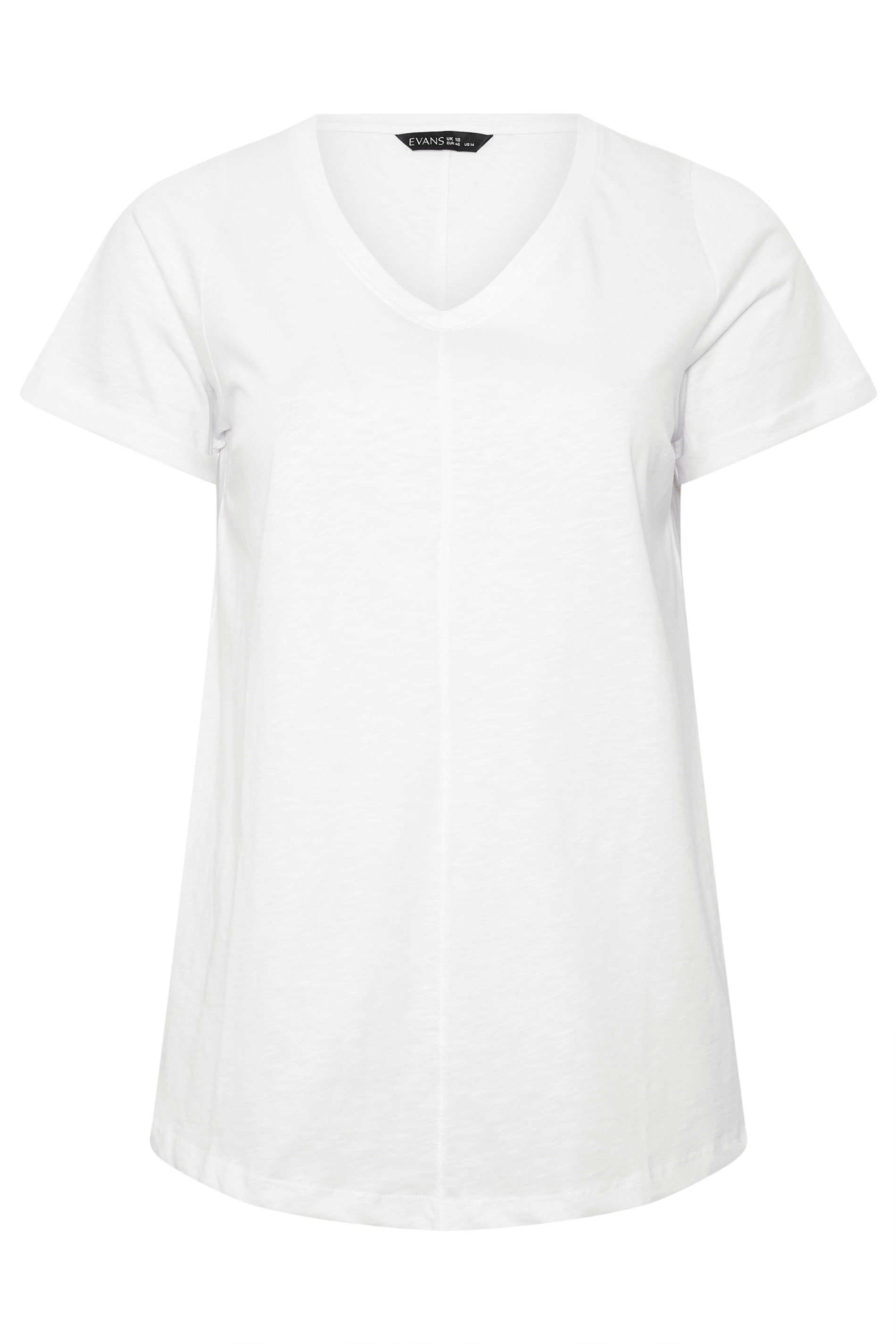 EVANS Plus Size 2 Pack Blue & White Cotton T-shirts | Evans 9