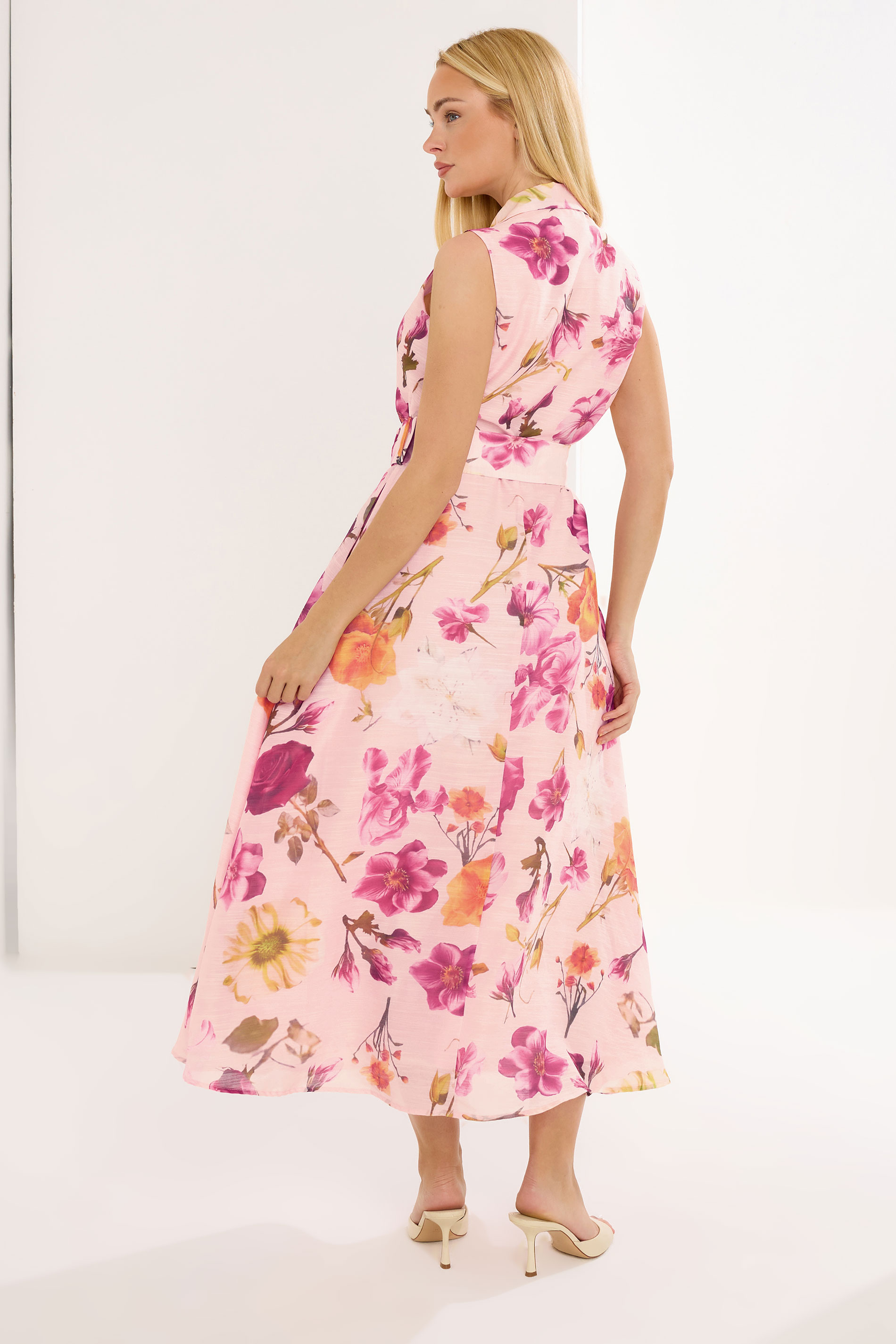 STAR Pink Floral Sleeveless Shirt Dress | StarByJM 2