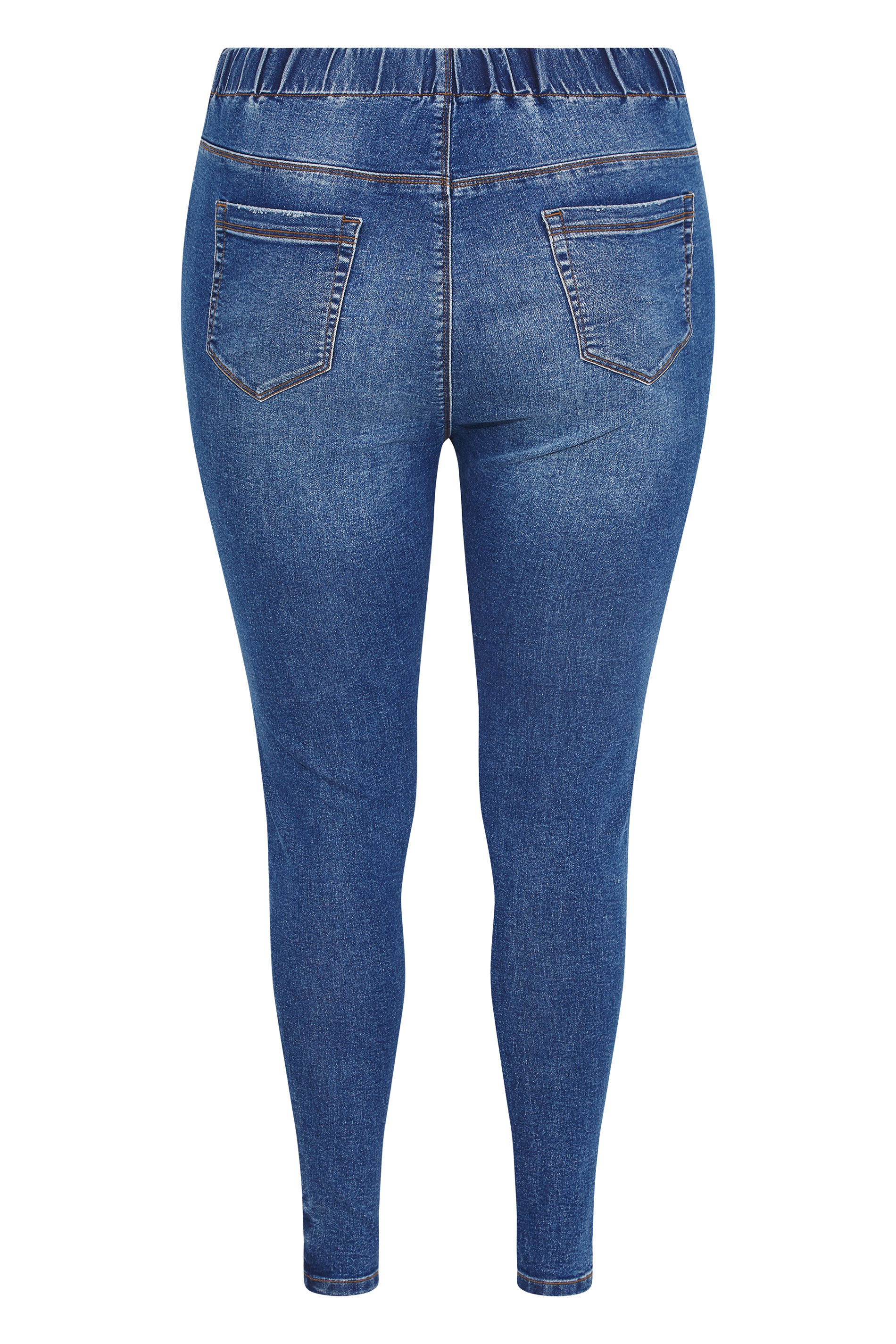 YOURS FOR GOOD Curve Mid Blue Extreme Ripped Stretch JENNY Jeggings