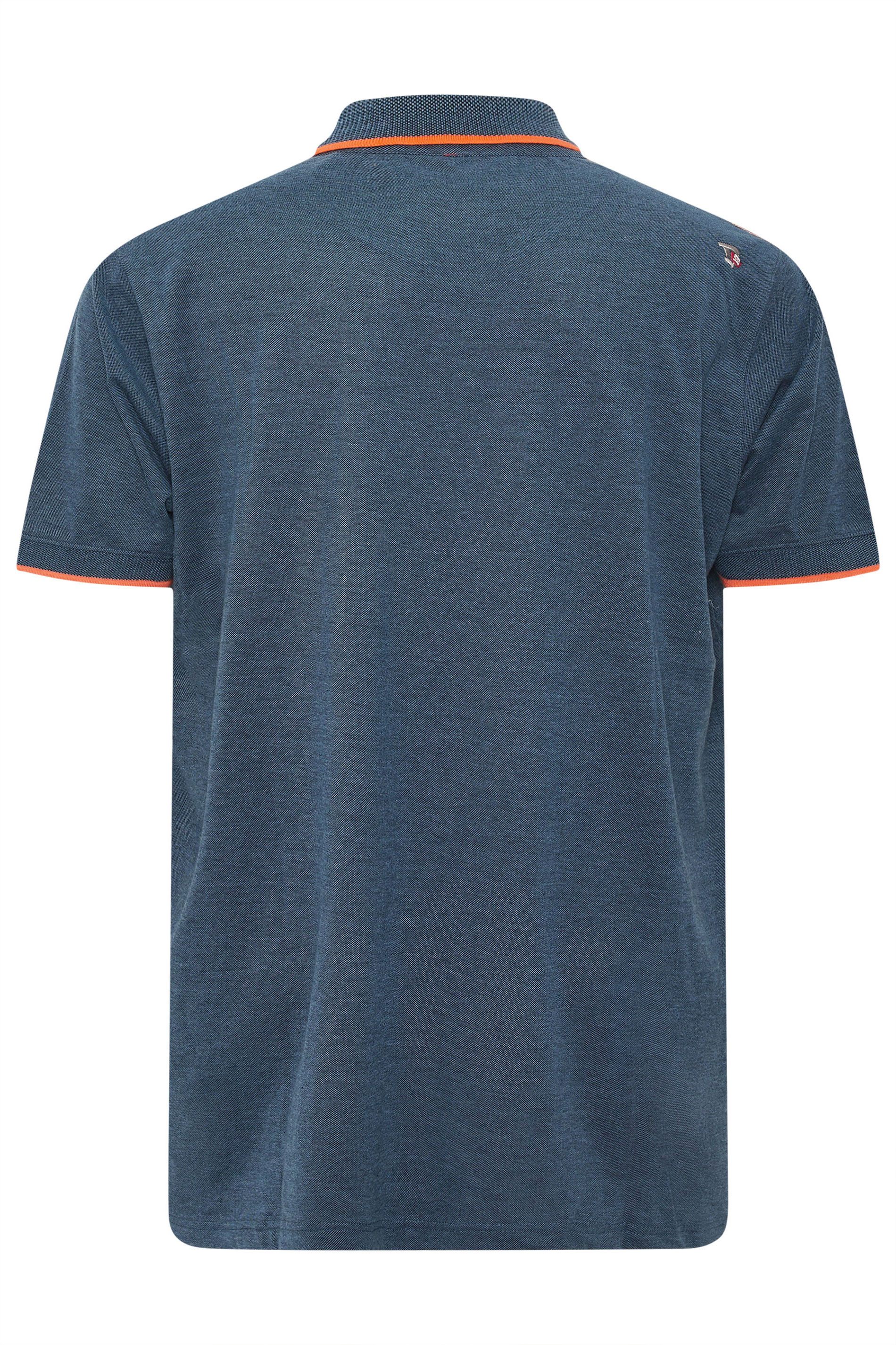D555 Big & Tall Teal Blue Jacquard Polo Shirt | BadRhino 4