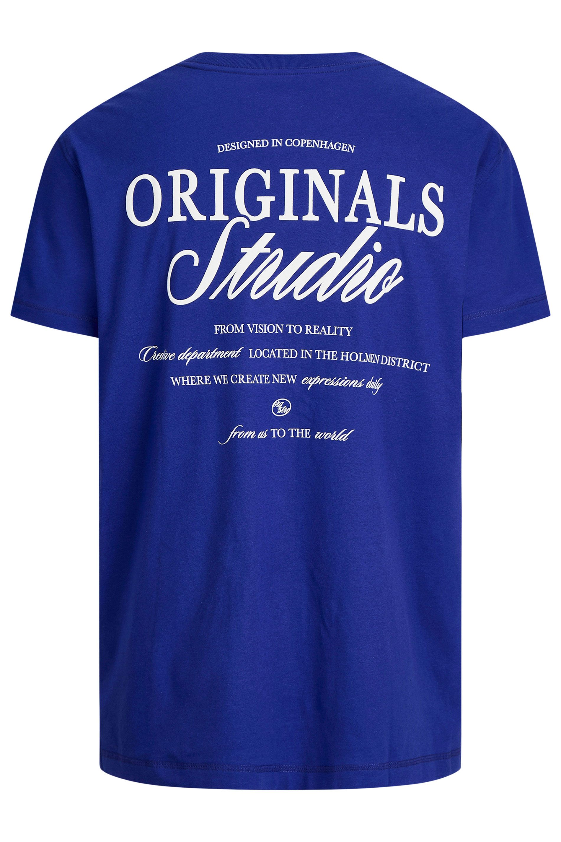 JACK & JONES Big & Tall Blue Crew Neck Back Graphic Tee | BadRhino 5