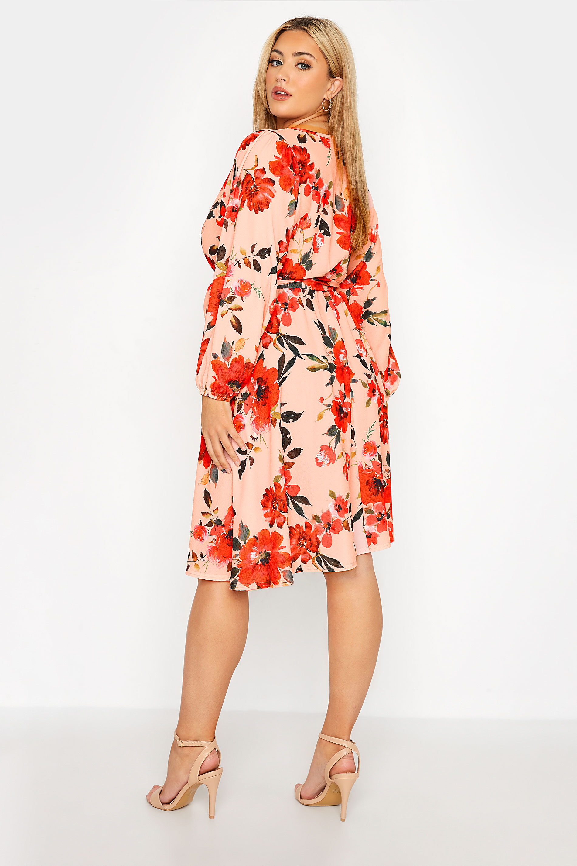 YOURS LONDON Plus Size Pink Floral Print Wrap Dress | Yours Clothing 3