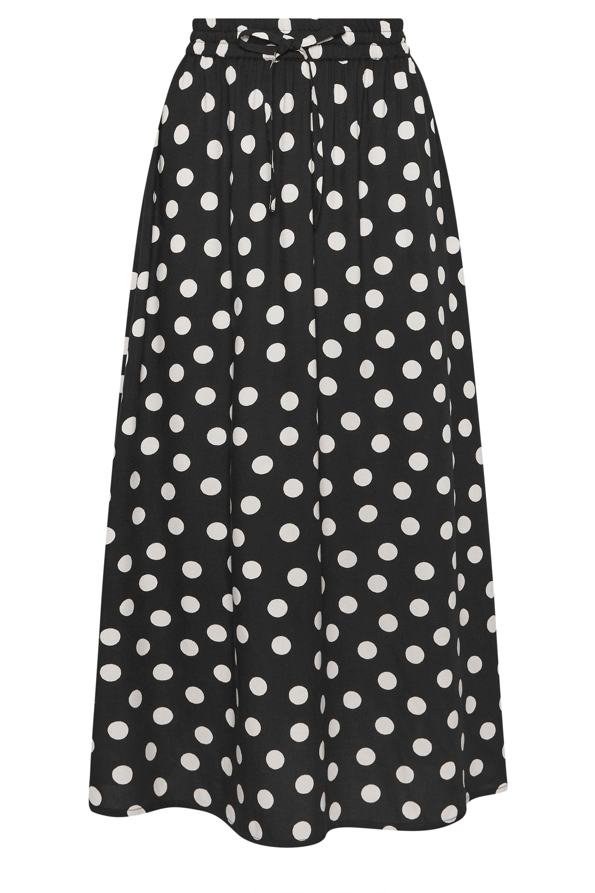 M&Co Petite Black Polka Dot Tie Waist Maxi Skirt | M&Co 5