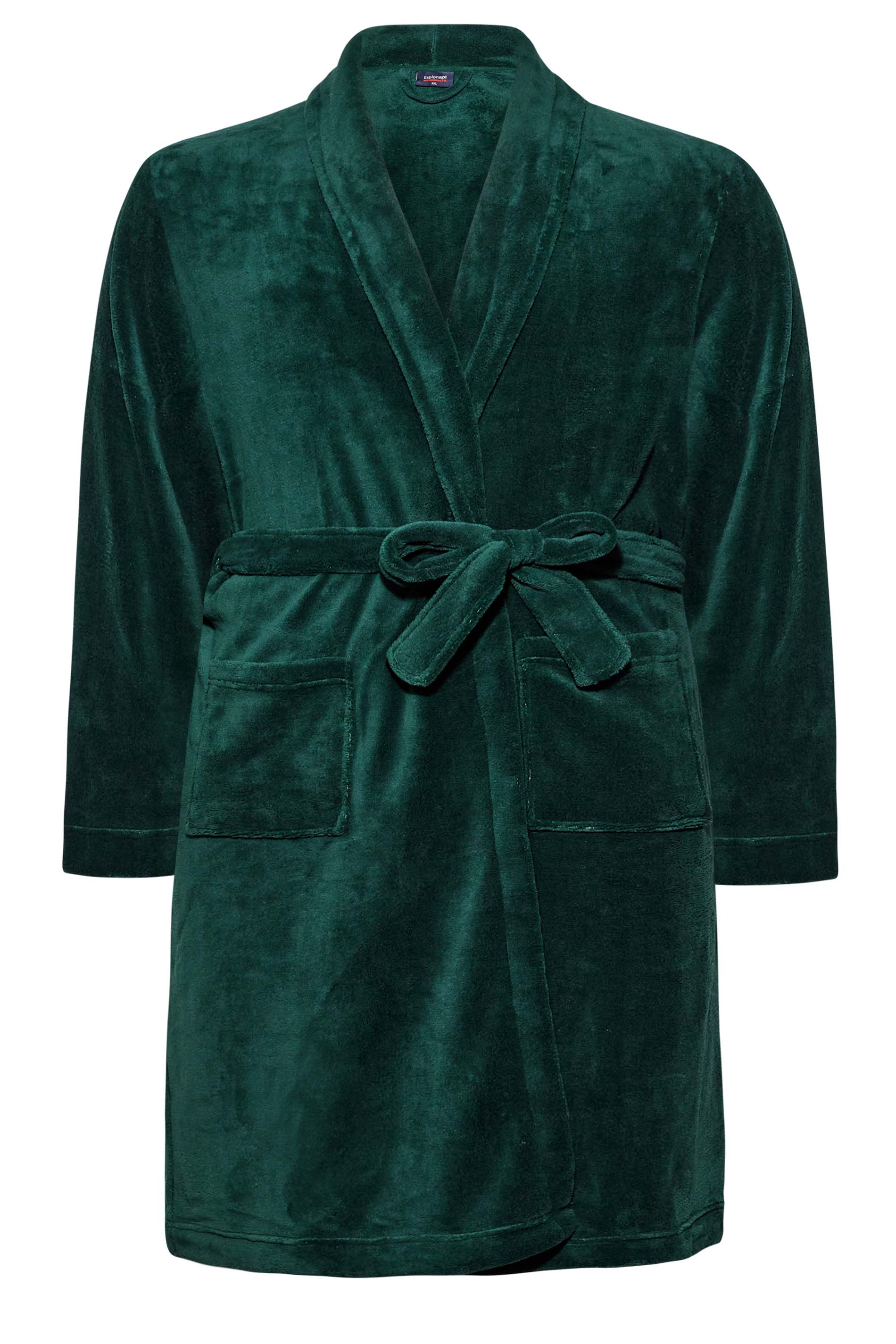 ESPIONAGE Big & Tall Green Microfleece Dressing Gown 1