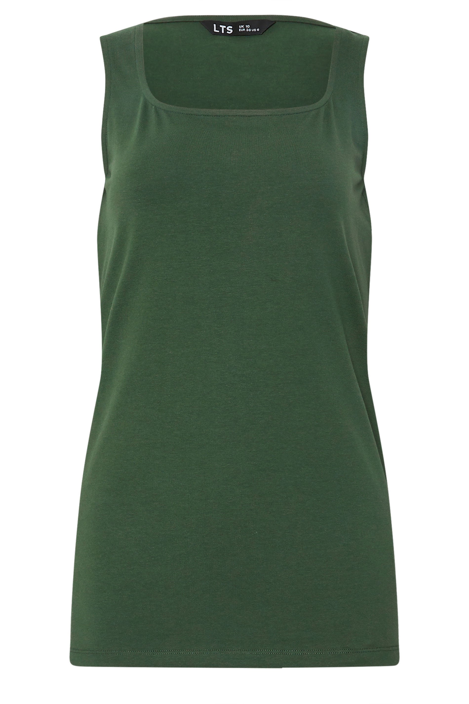 LTS Tall 2 PACK Women's Forest Green & Natural Brown Vest Tops | Long Tall Sally 9