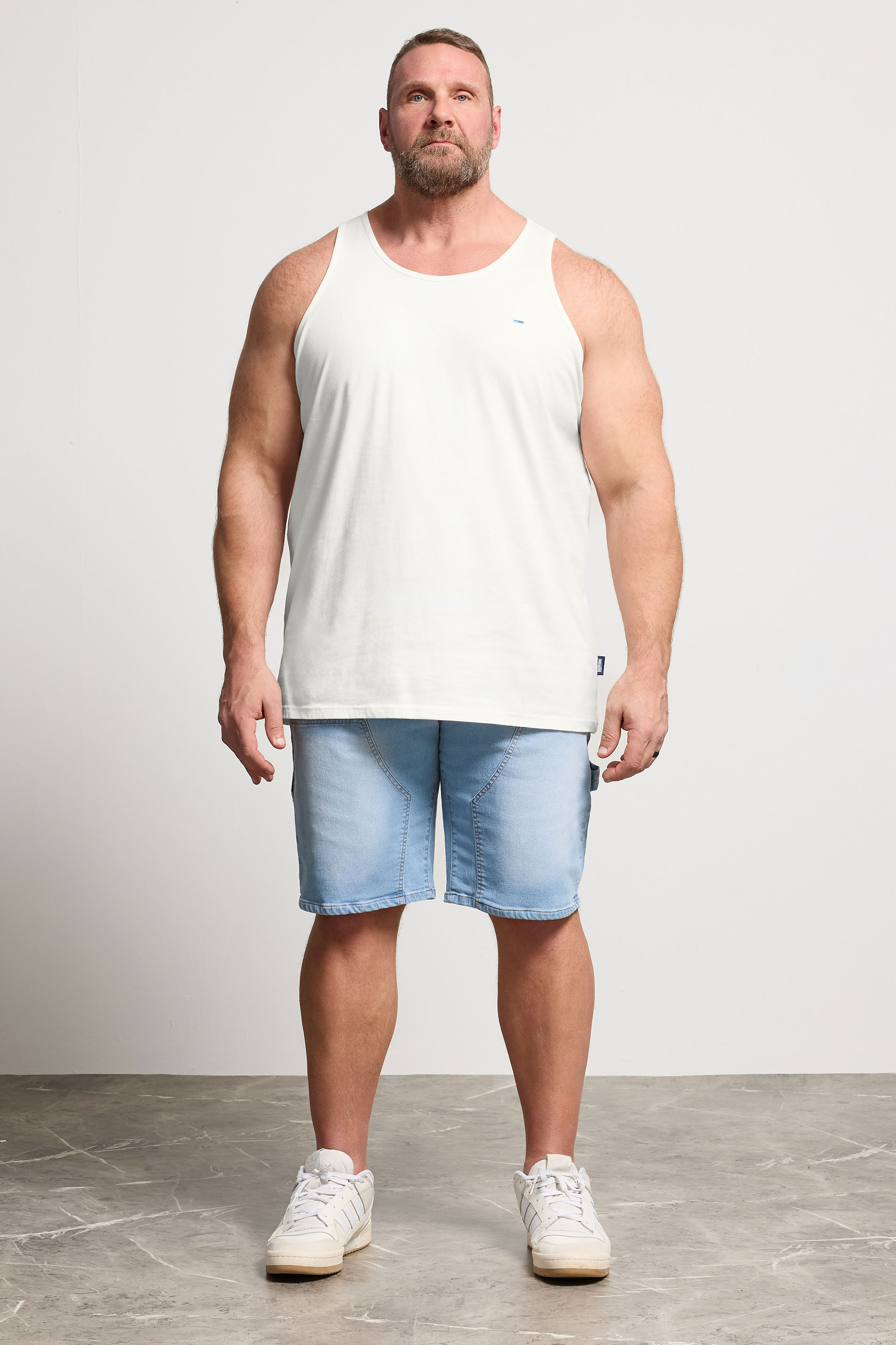 BadRhino Big & Tall White/Yellow/Blue/Red/Green 5 Pack Vest Tops | BadRhino 5