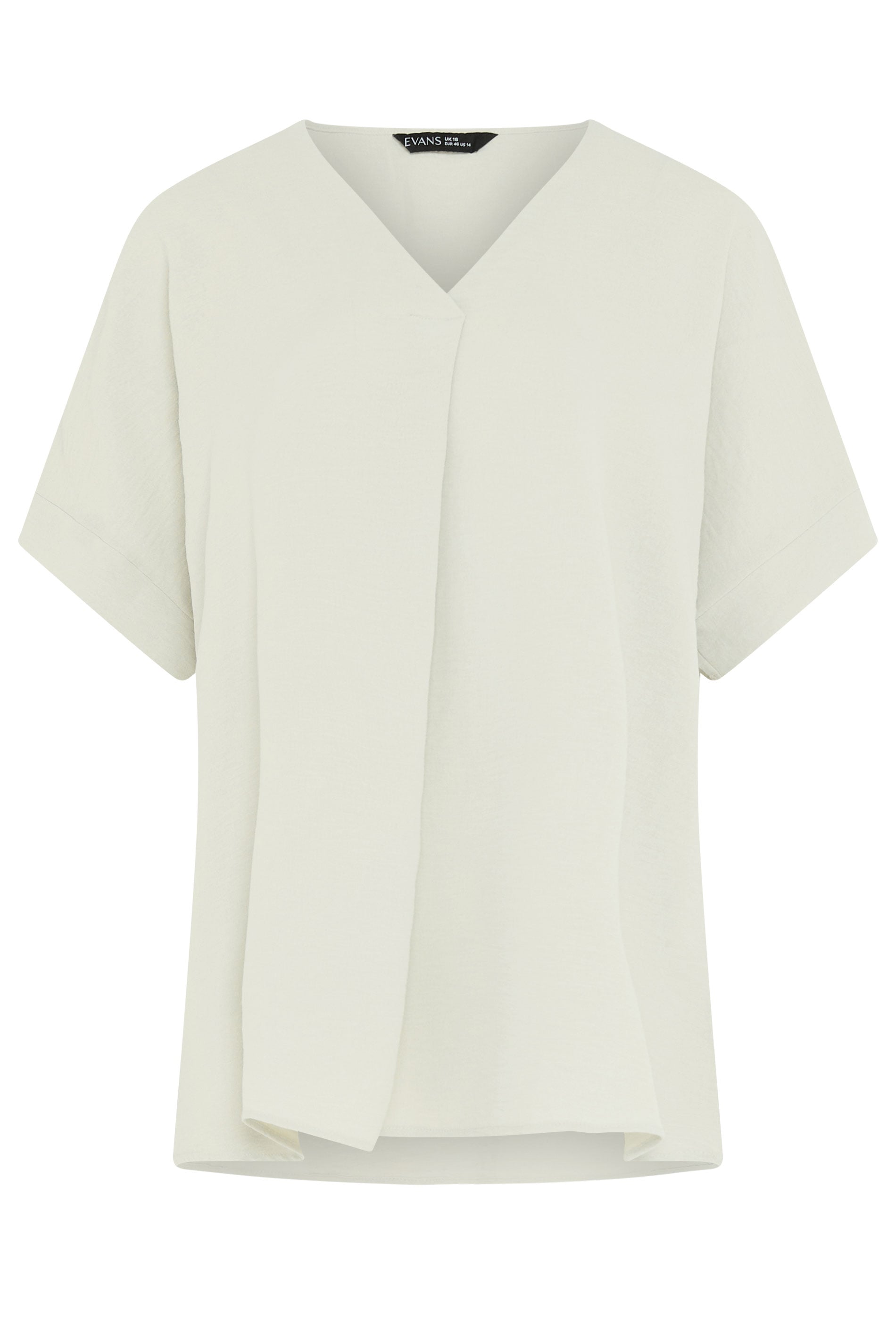 EVANS Curve Ecru White Front Pleat Blouse | Evans 5
