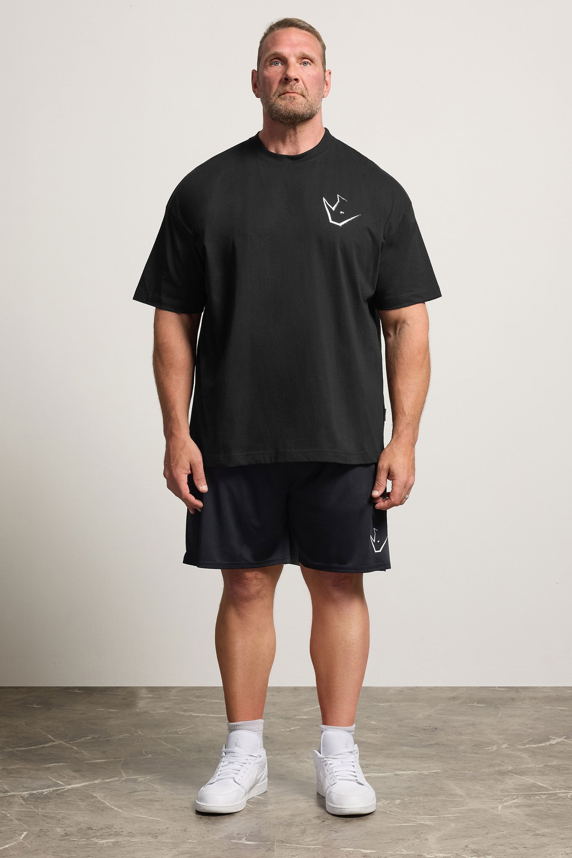 IronRhino Big & Tall Black Old English Logo T-Shirt | BadRhino 2