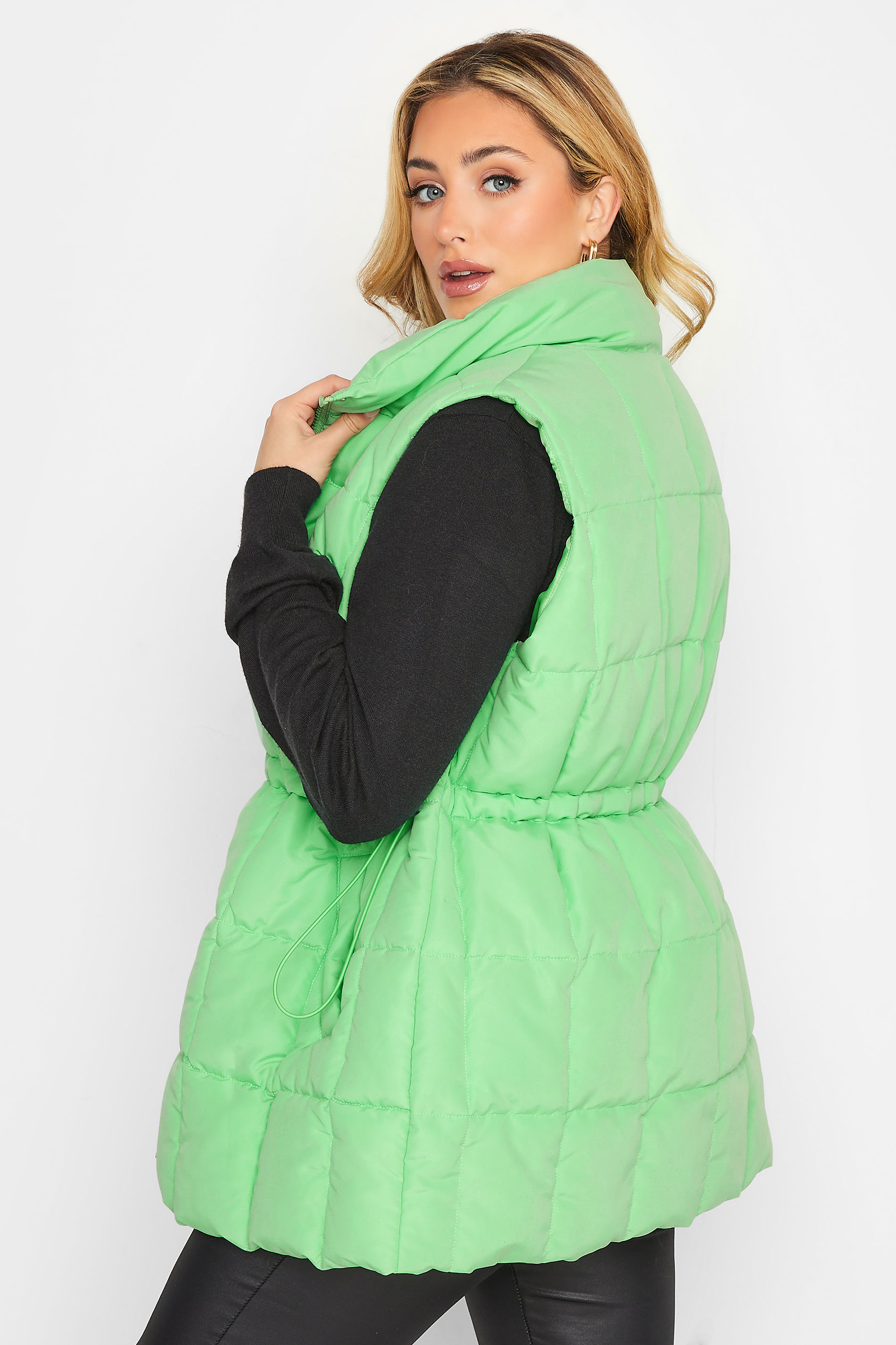 YOURS Plus Size Green Quilted Lightweight Gilet | Yours Clothing