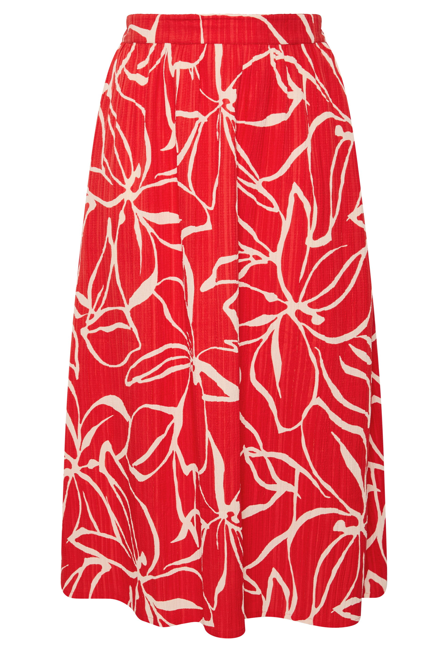 YOURS Plus Size Red Floral Print Skirt | Yours Clothing 6