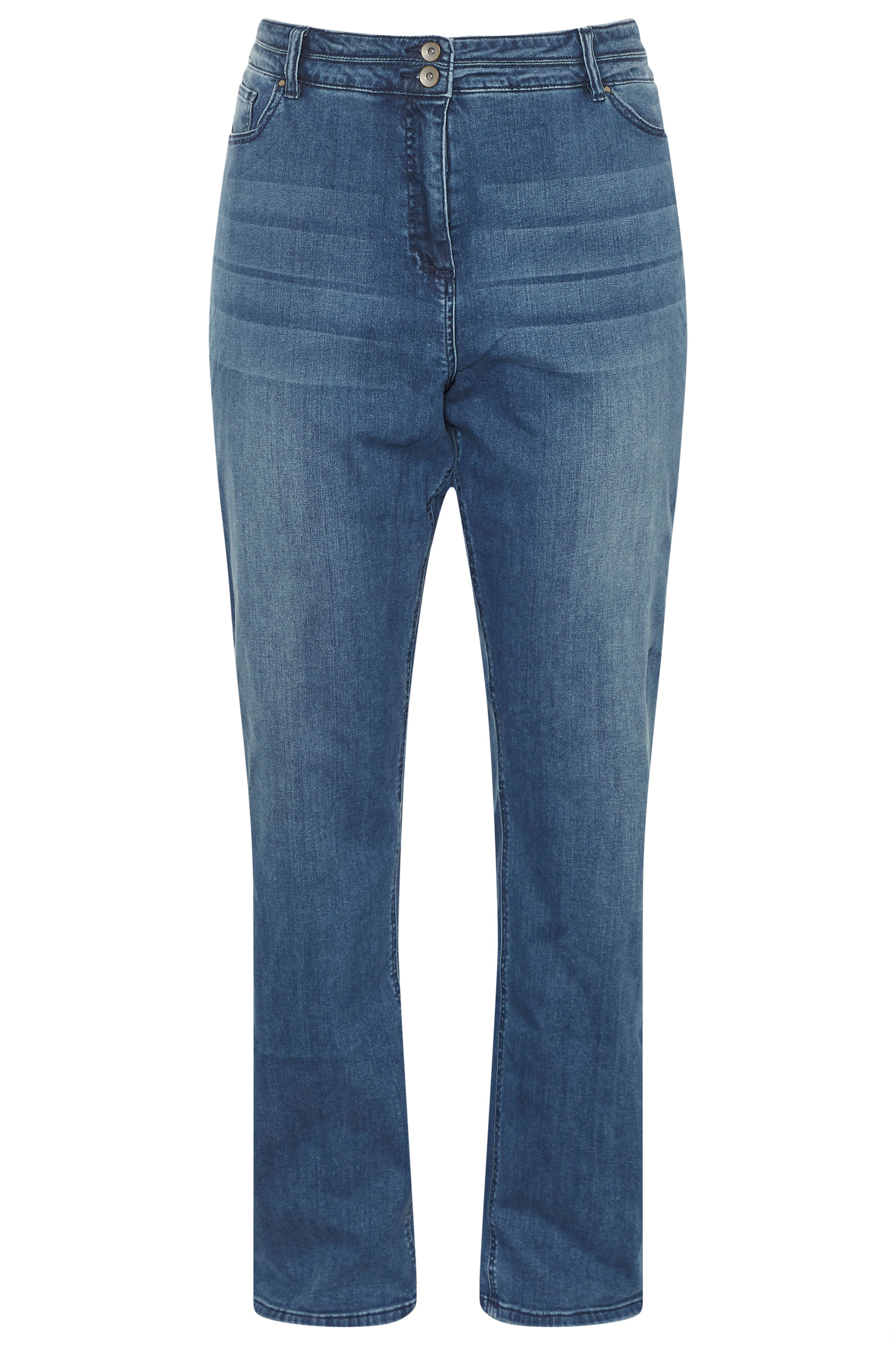 Blue Sculpt High Rise Straight Cut Jeans | Long Tall Sally