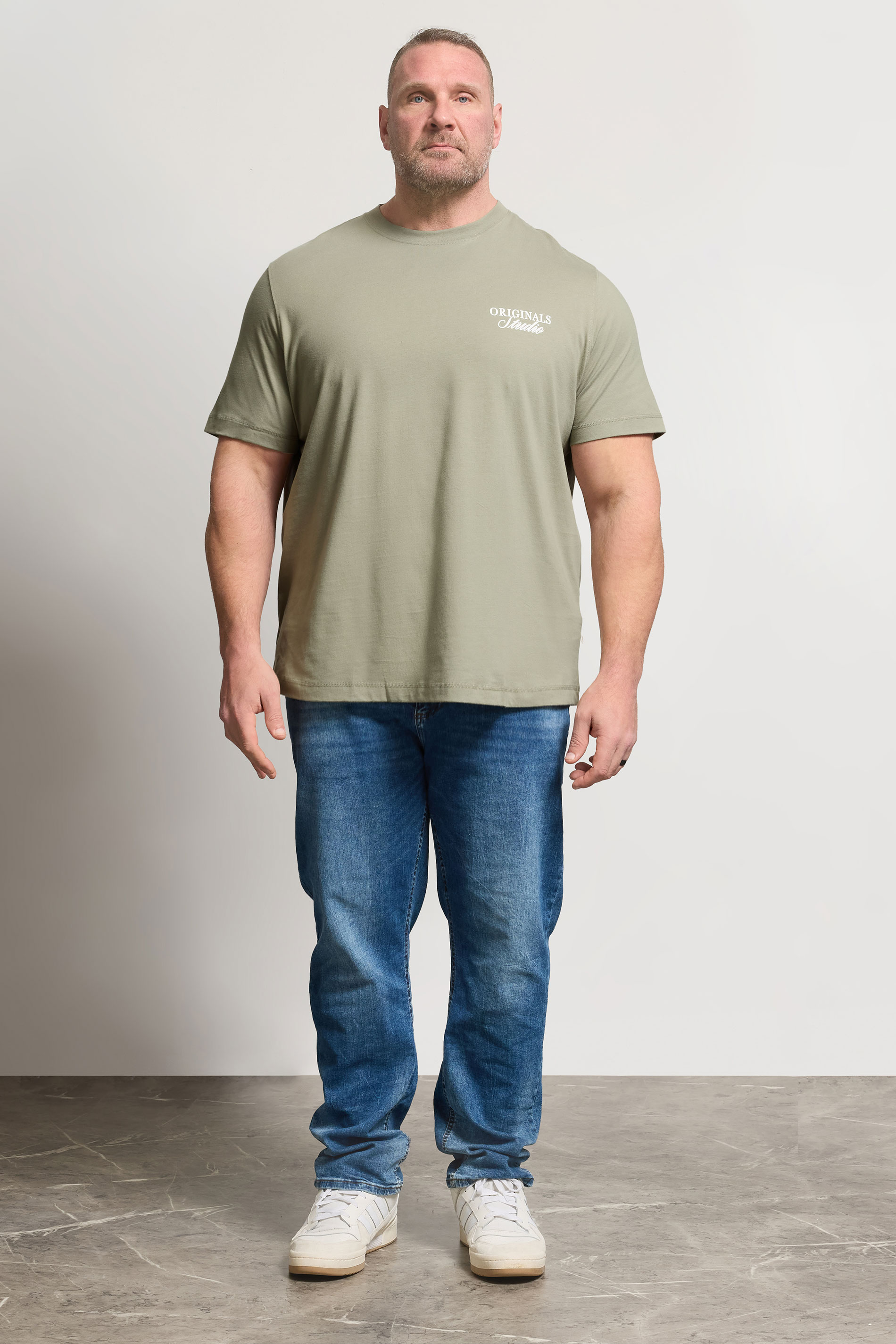 JACK & JONES Big & Tall Seagrass Green Studio Graphic T-Shirt | BadRhino 1