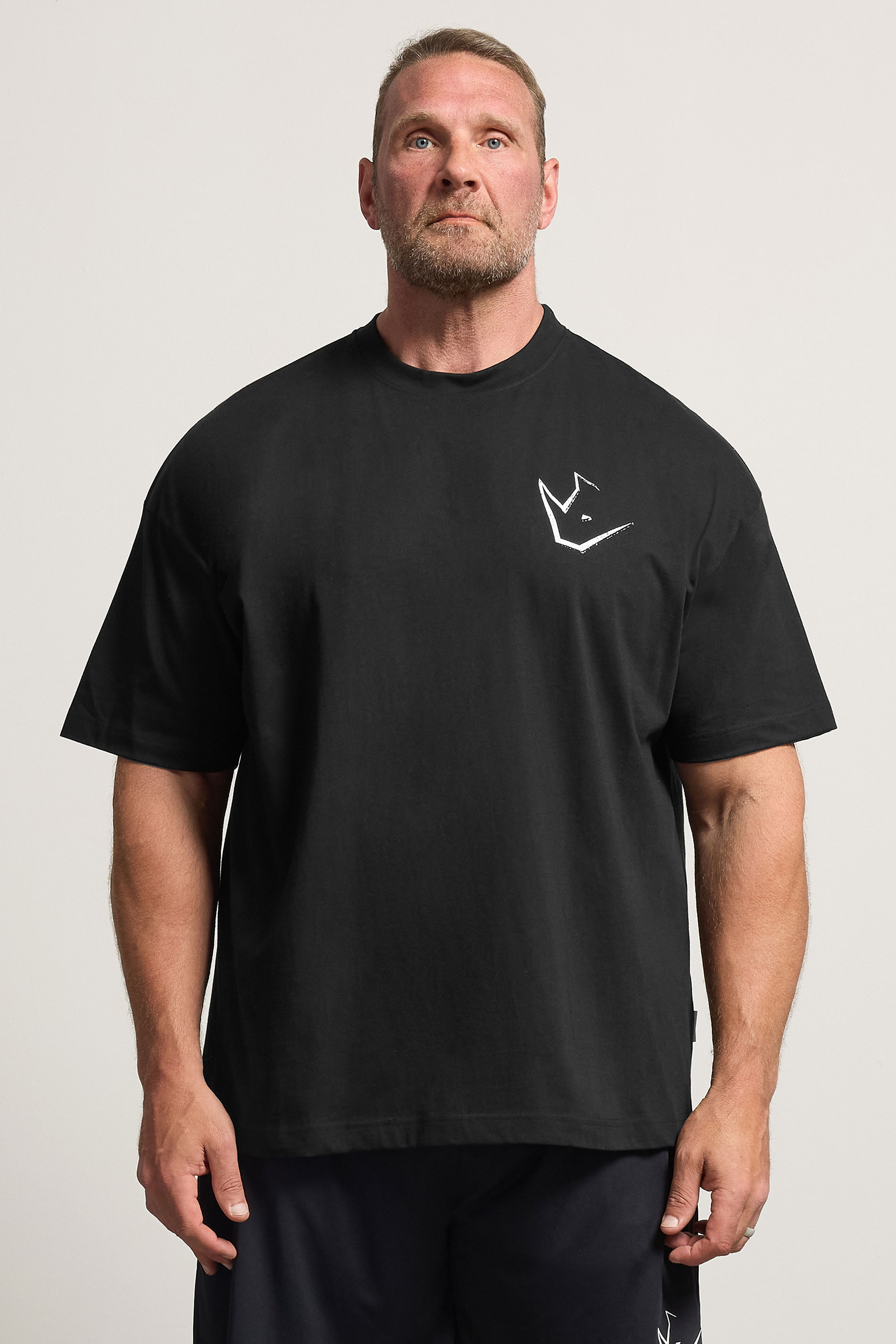IronRhino Big & Tall Black Old English Logo T-Shirt | BadRhino 3