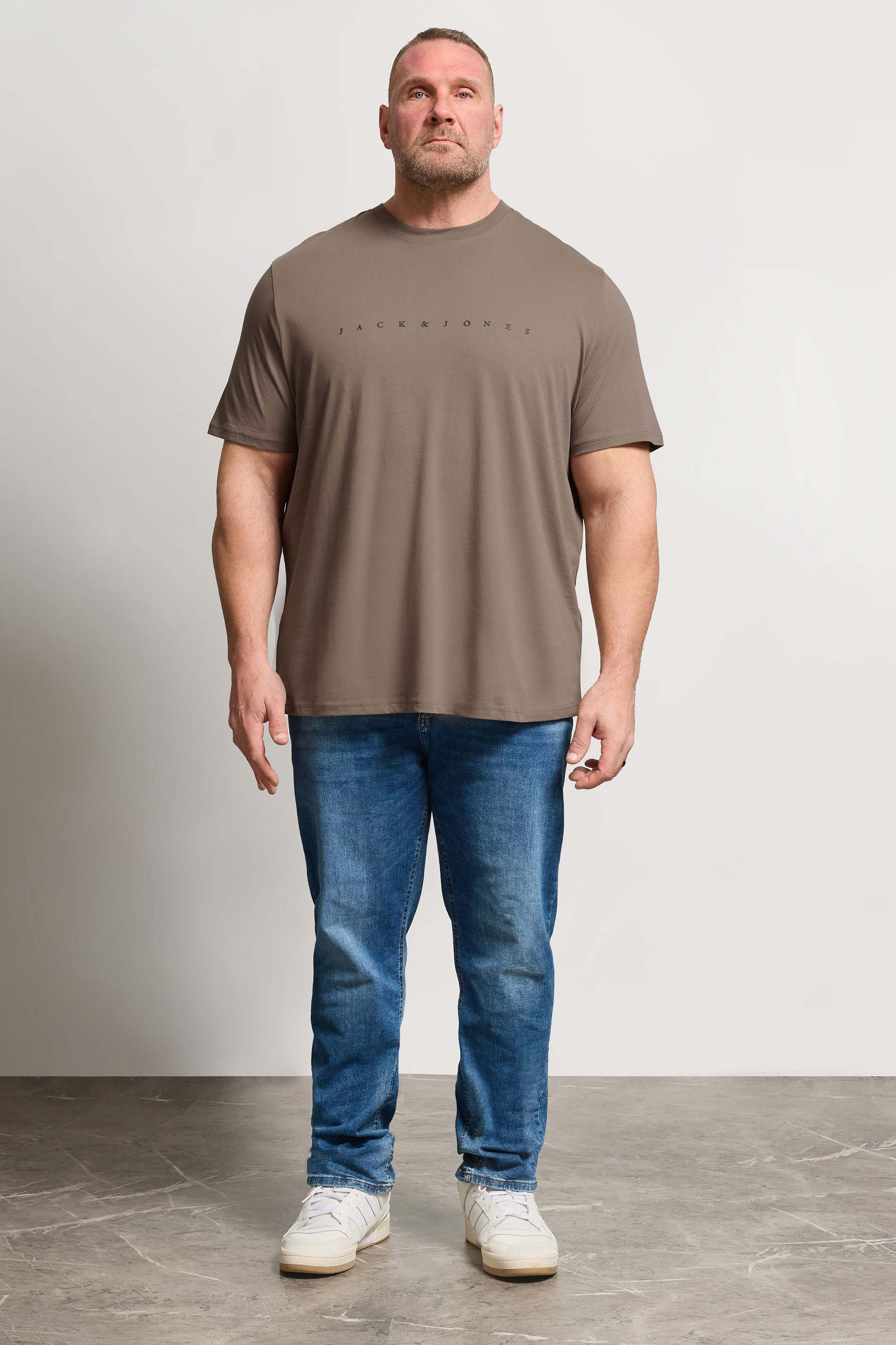 JACK & JONES Big & Tall Falcon Brown T-Shirt | BadRhino 1