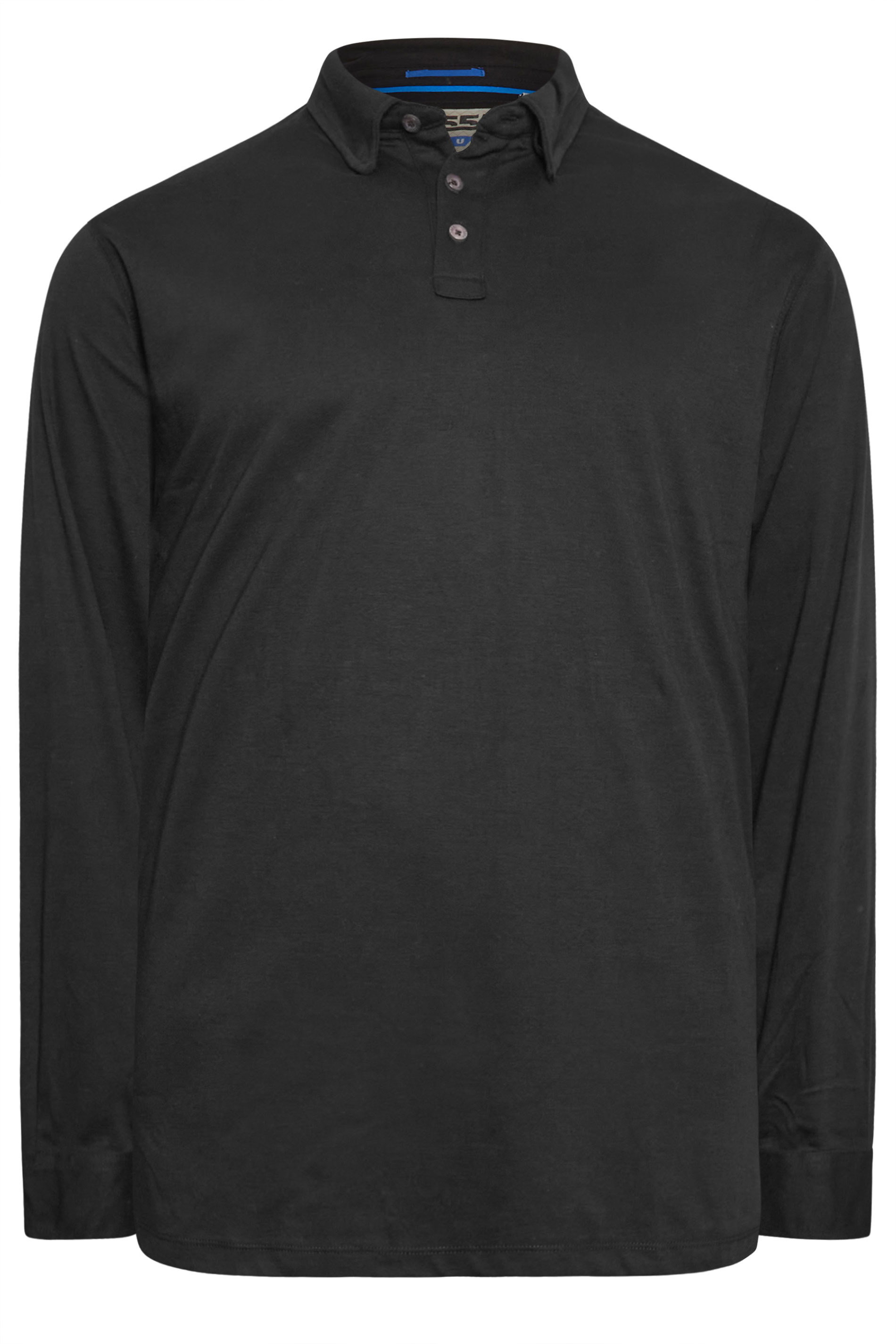 D555 Big & Tall Black Long Sleeve Polo Shirt | BadRhino 3