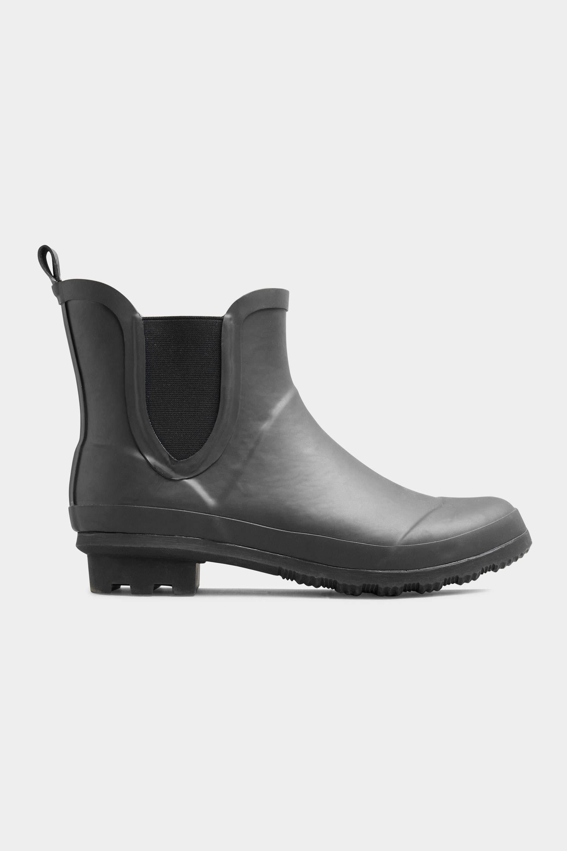 Extra Wide Fit Black Chelsea Welly Boots In EEE Fit | Long Tall Sally