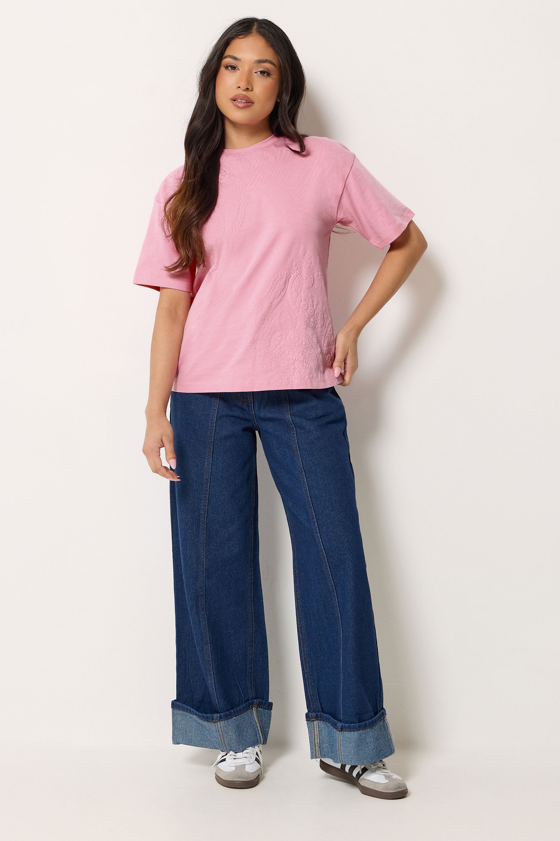 PixieGirl Petite Women's Pink Paisley Cotton T-Shirt | PixieGirl 1